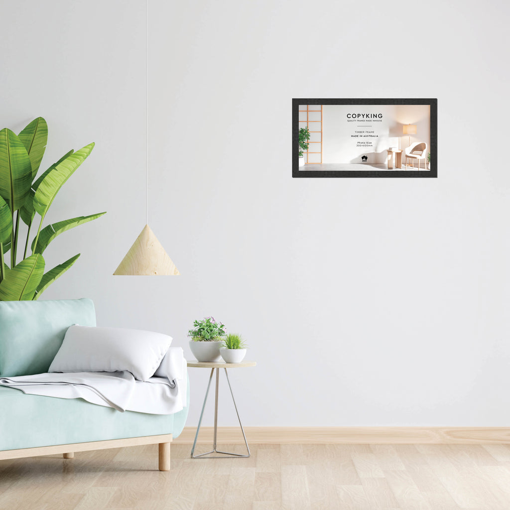 Prime Black 30mm Wood Panoramic Photo Frame - 30cm x 60cm