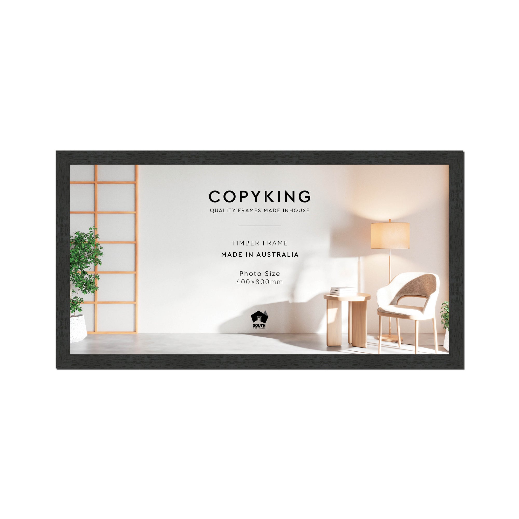 Prime Black 30mm Wood Panoramic Photo Frame - 40cm x 80cm