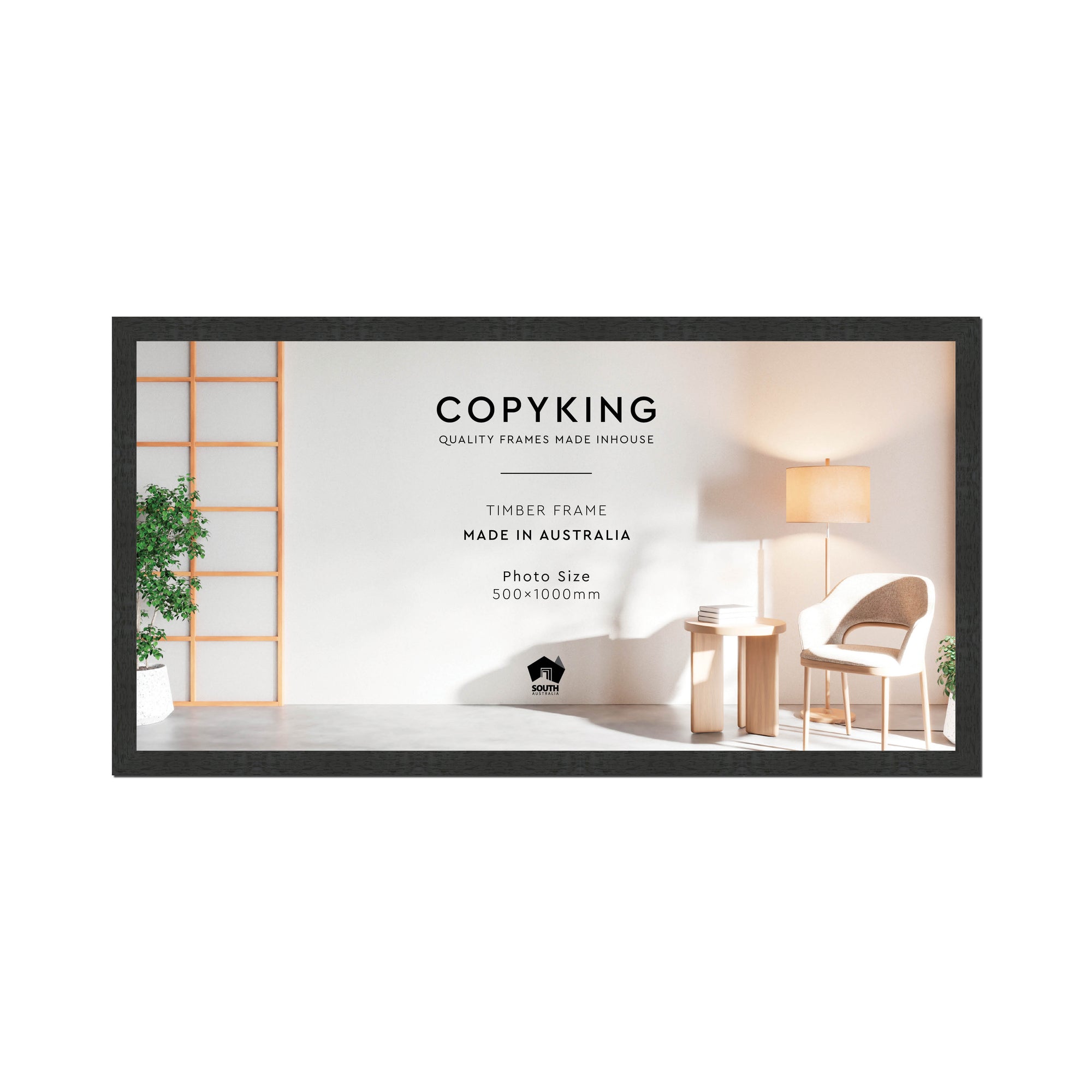 Prime Black 30mm Wood Panoramic Photo Frame - 50cm x 100cm
