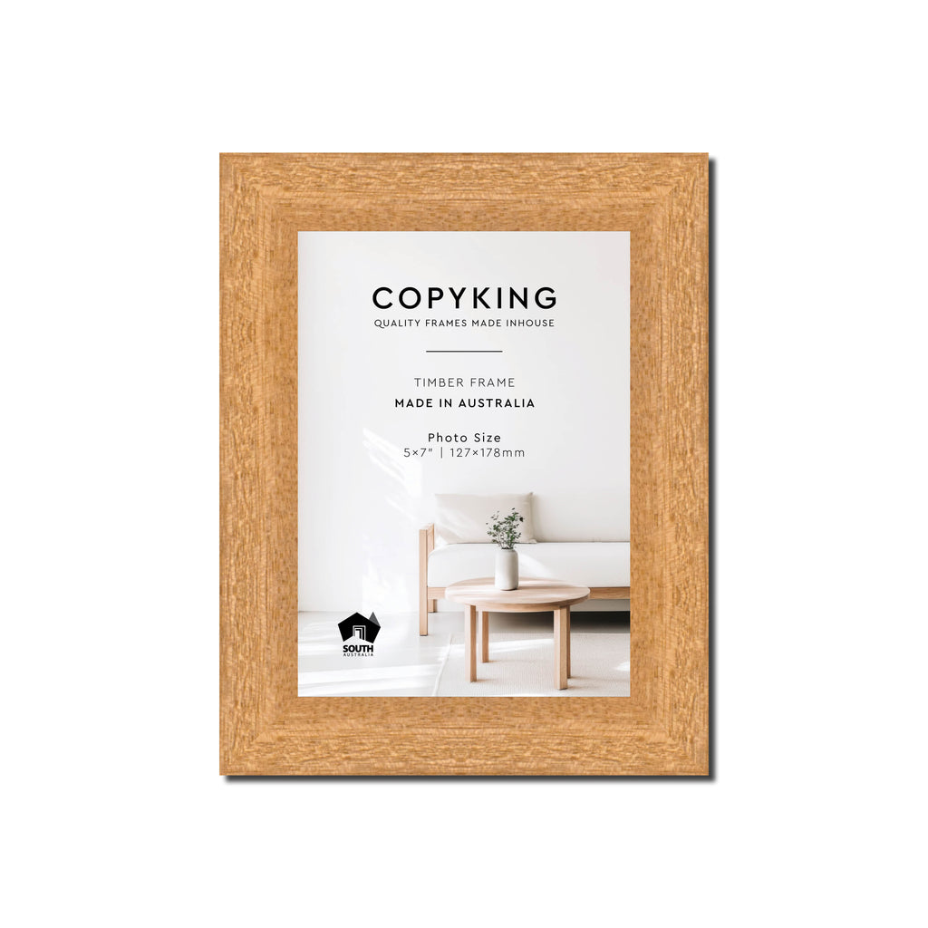 Prime Natural 30mm Wood Photo Frame - 5" x 7" (127mm x 178mm)