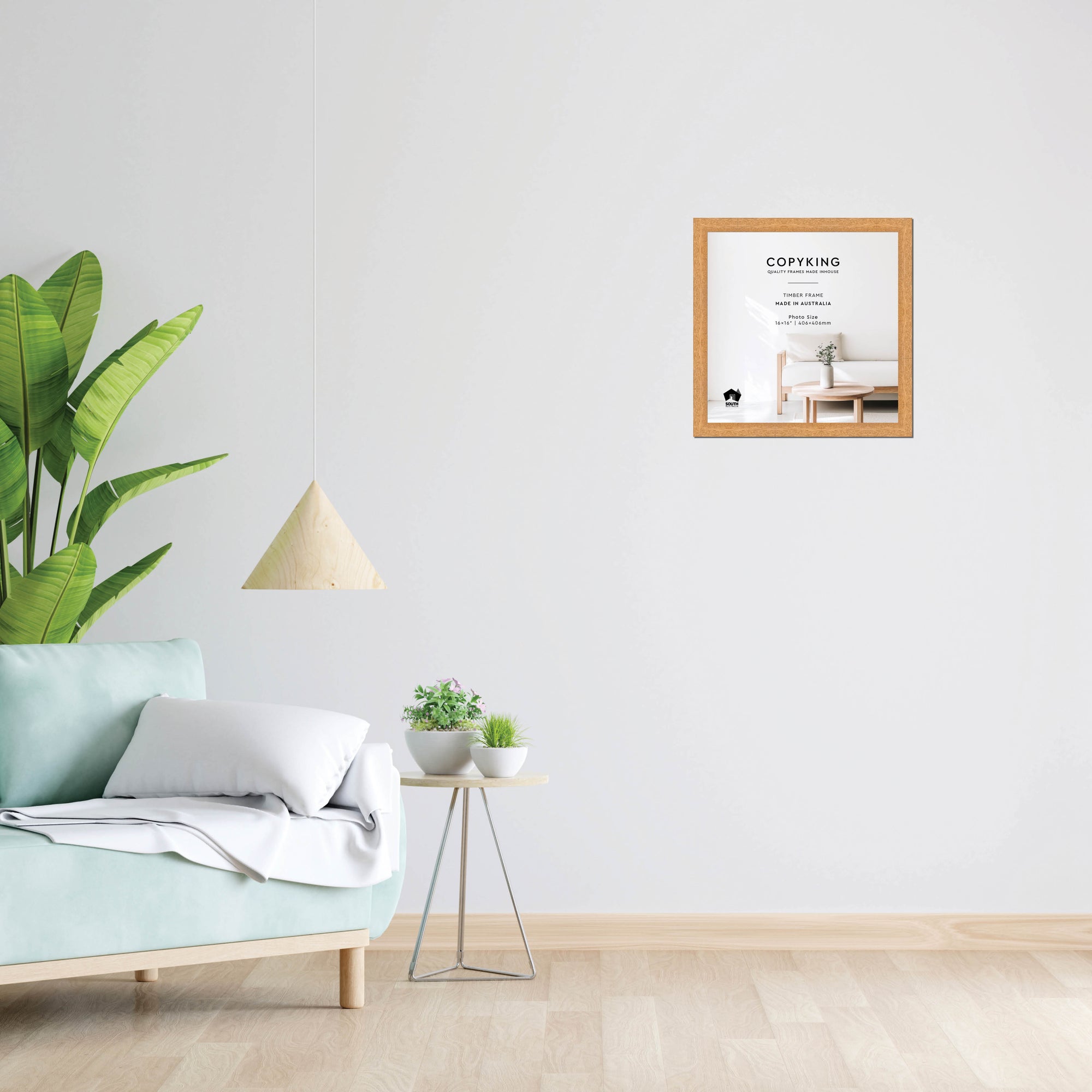 Prime Natural 30mm Wood Square Photo Frame - 16" x 16" (406mm x 406mm)