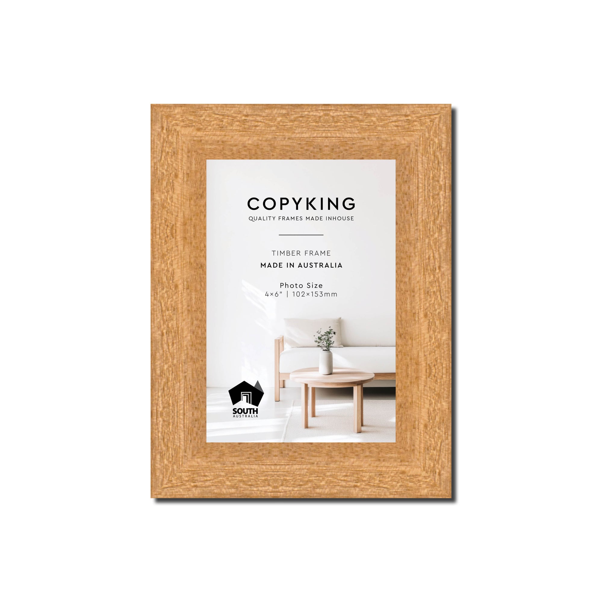 Prime Natural 30mm Wood Photo Frame - 4" x 6" (102mm x 153mm)