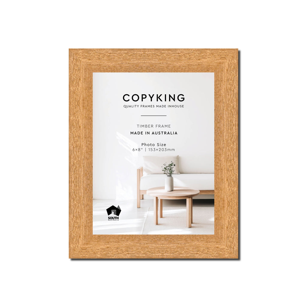 Prime Natural 30mm Wood Photo Frame - 6" x 8" (153mm x 203mm)