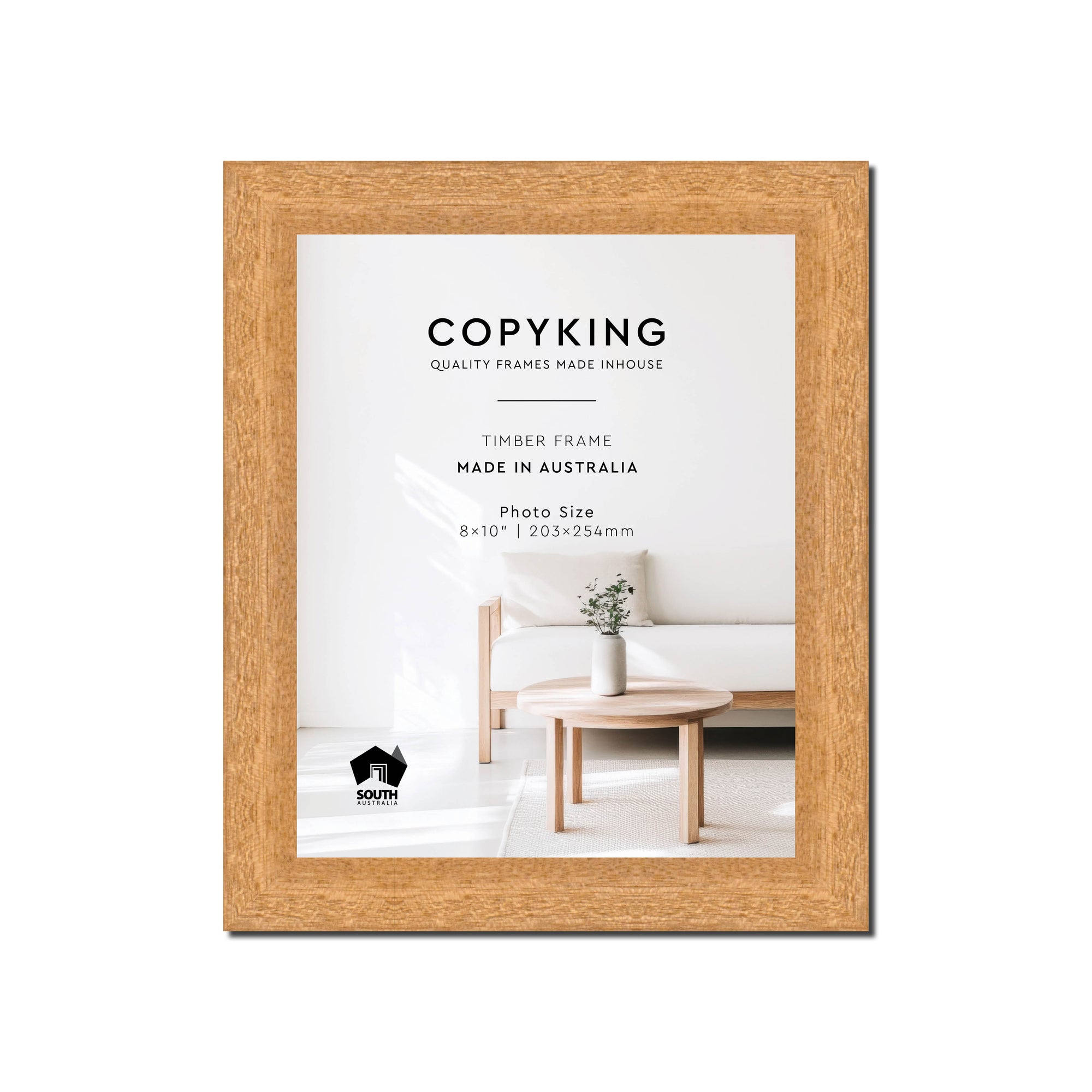 Prime Natural 30mm Wood Photo Frame - 8" x 10" (203mm x 254mm)