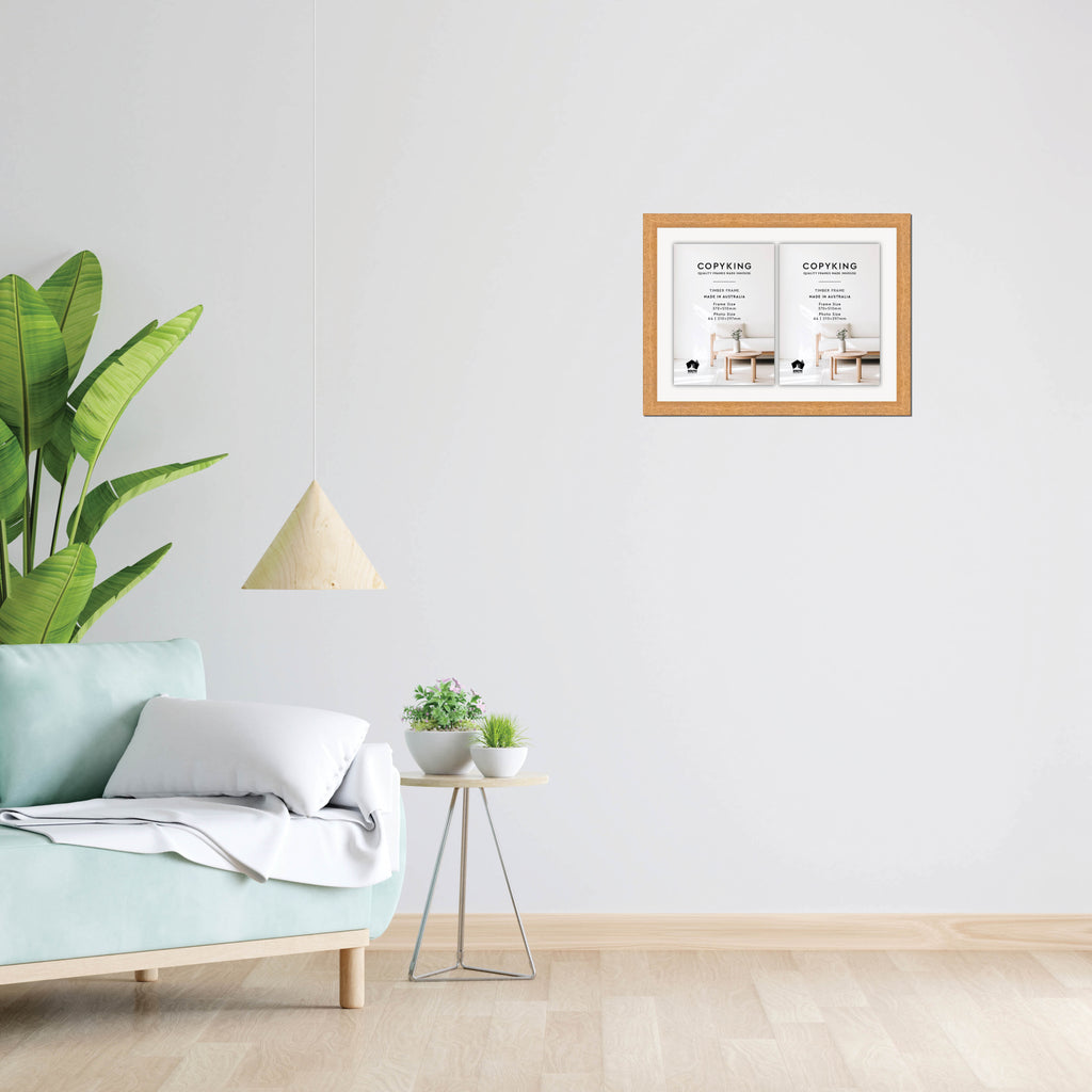 Prime Natural 30mm Wood Certificate Frame - 370mm x 510mm - 2 Certificates (A4)
