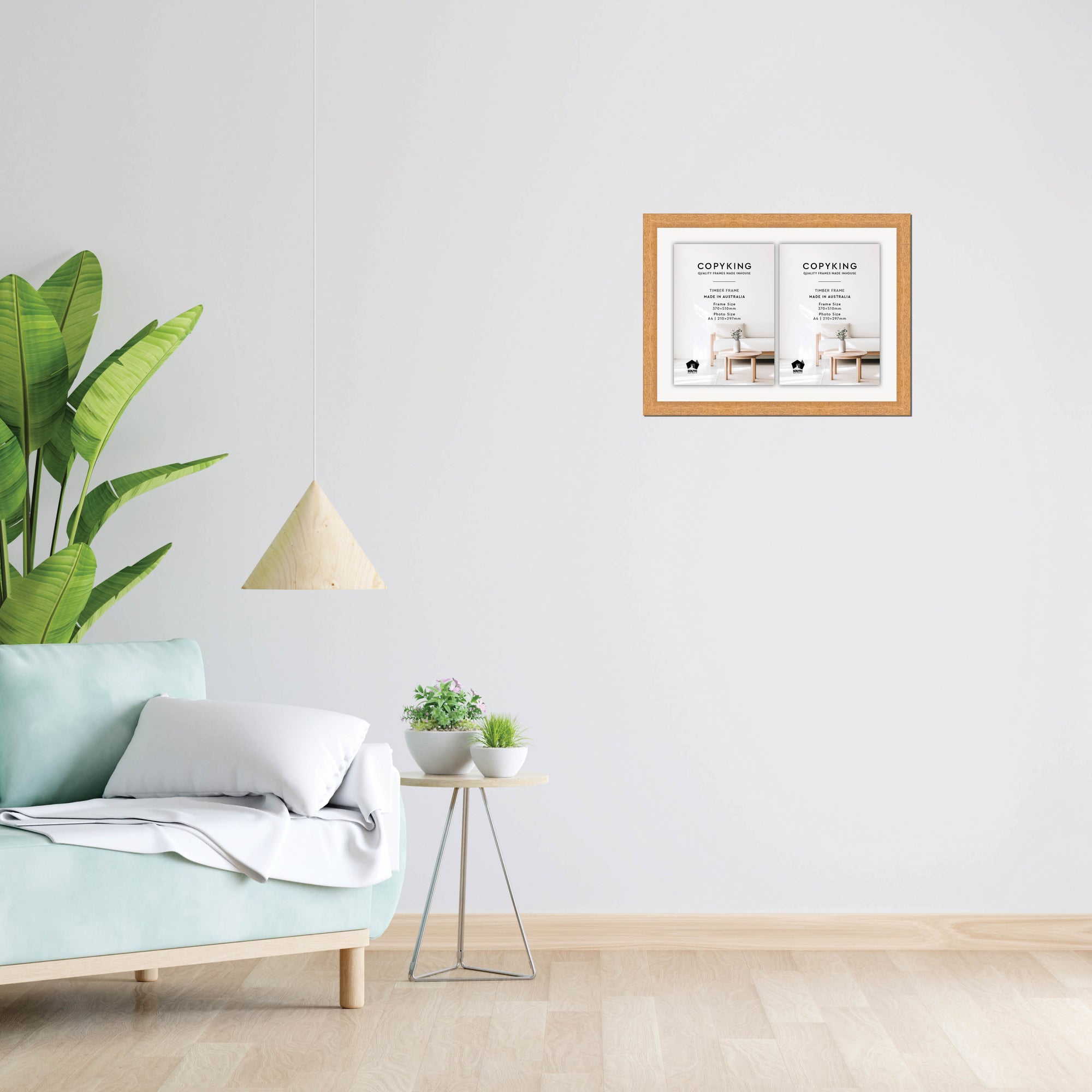 Prime Natural 30mm Wood Certificate Frame - 370mm x 510mm - 2 Certificates (A4)