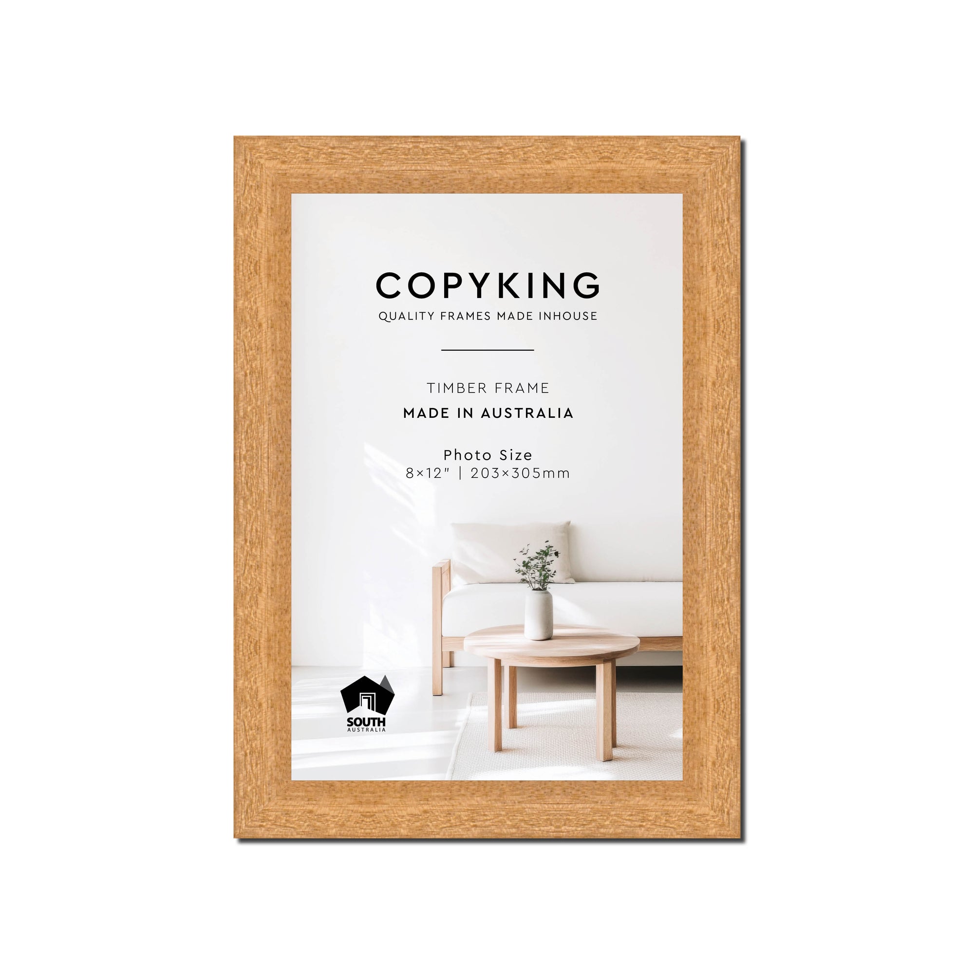Prime Natural 30mm Wood Photo Frame - 8" x 12" (203mm x 305mm)