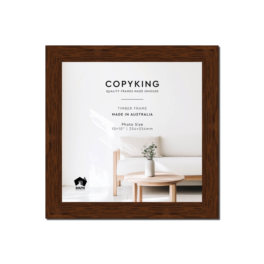 Prime Teak 30mm Wood Square Photo Frame - 10" x 10" (254mm x 254mm)