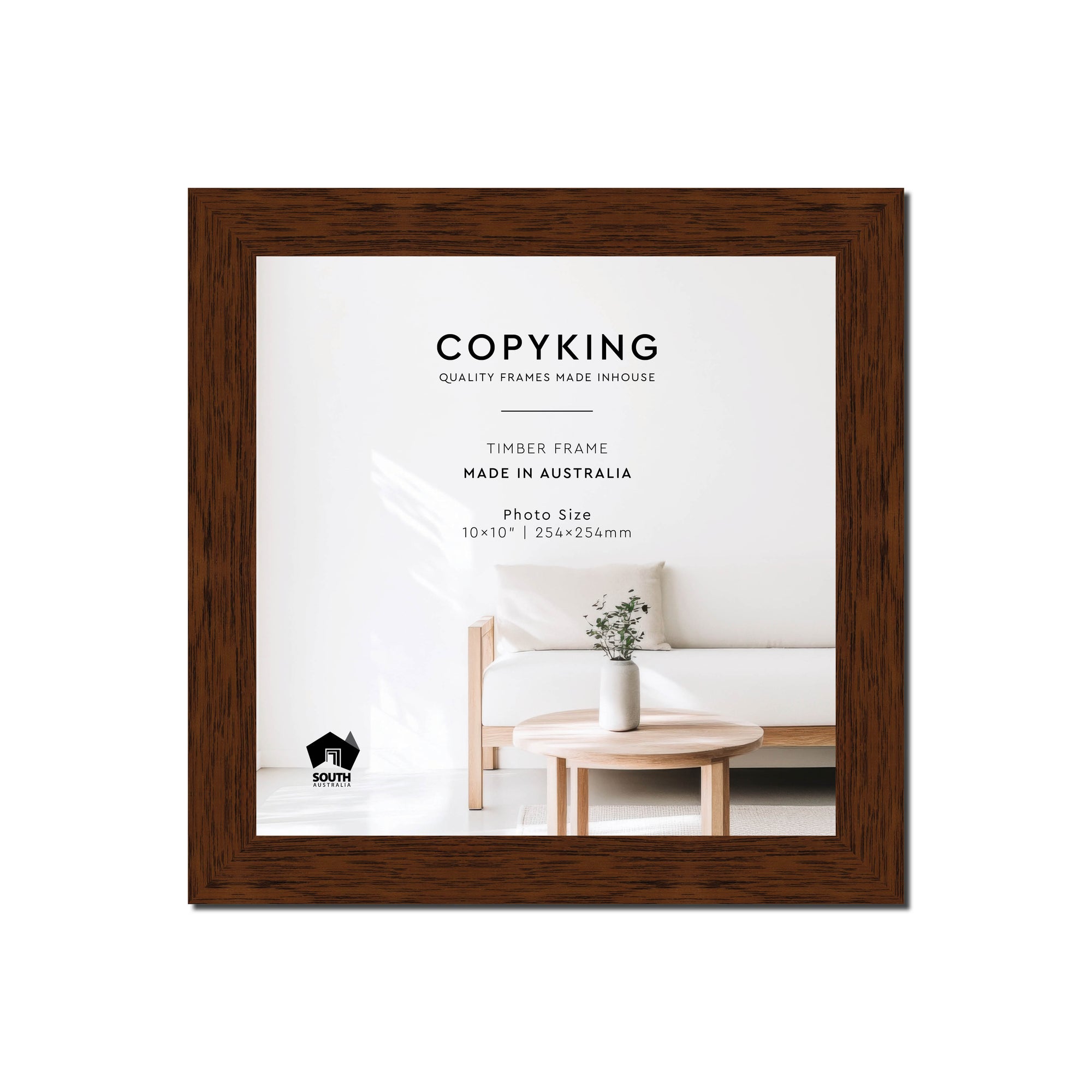 Prime Teak 30mm Wood Square Photo Frame - 10" x 10" (254mm x 254mm)