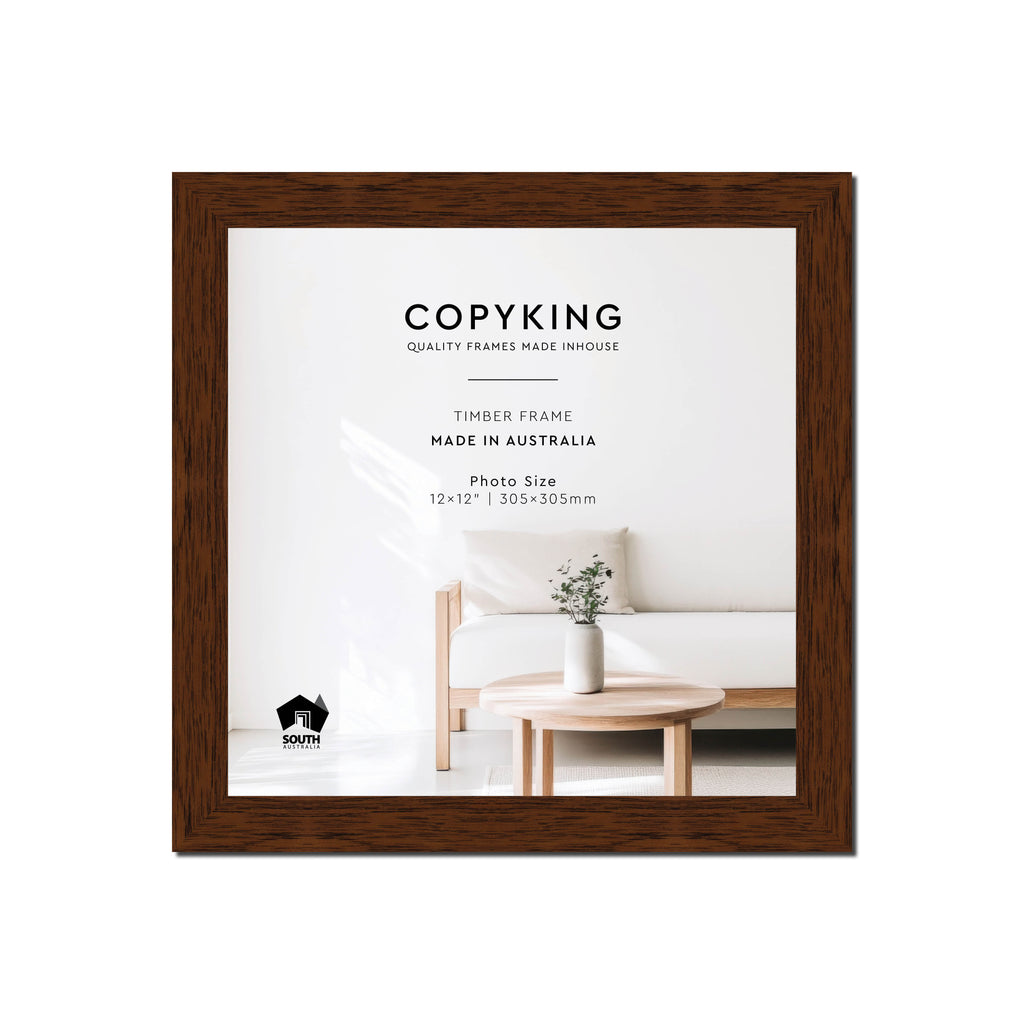 Prime Teak 30mm Wood Square Photo Frame - 12" x 12" (305mm x 305mm)