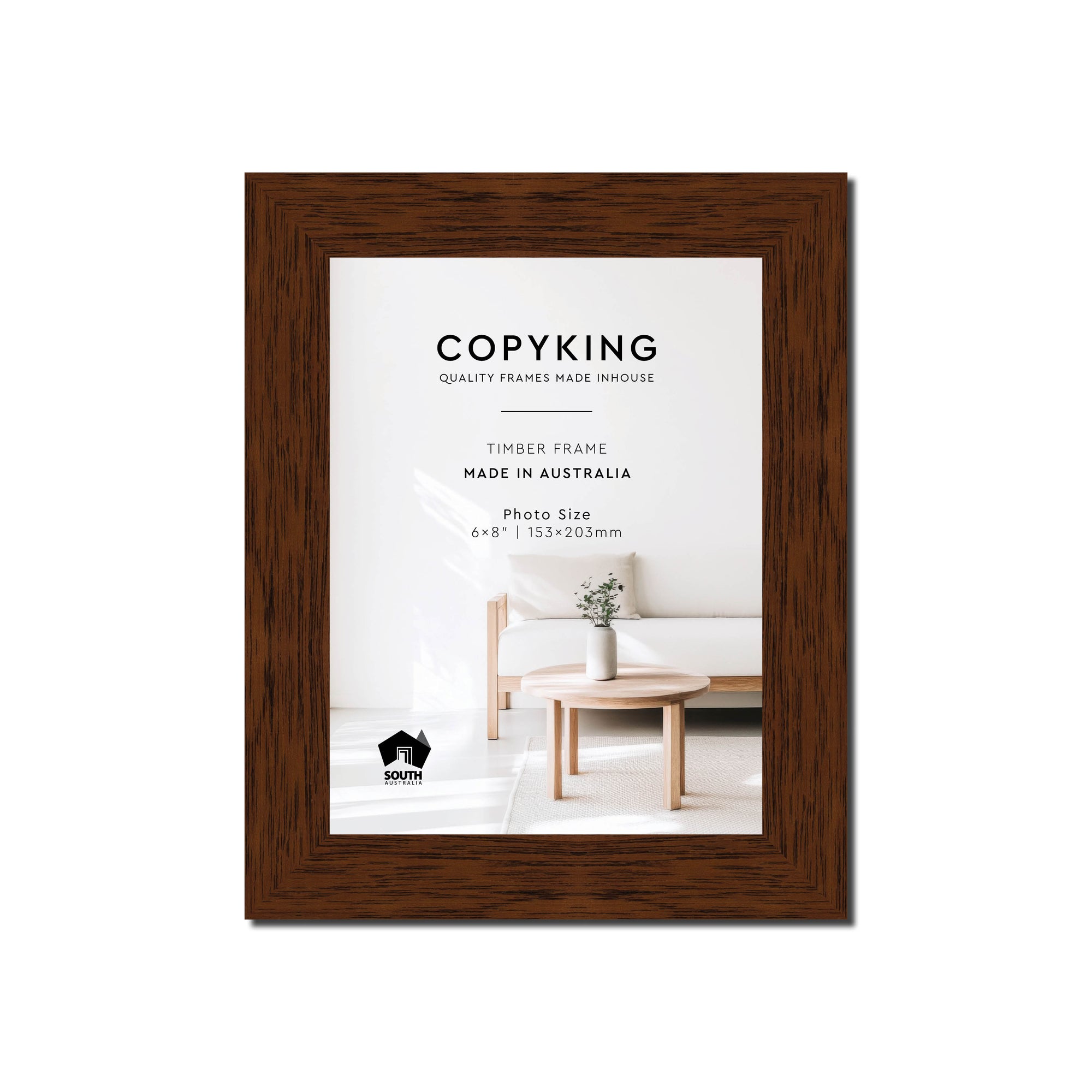 Prime Teak 30mm Wood Photo Frame - 6" x 8" (153mm x 203mm)