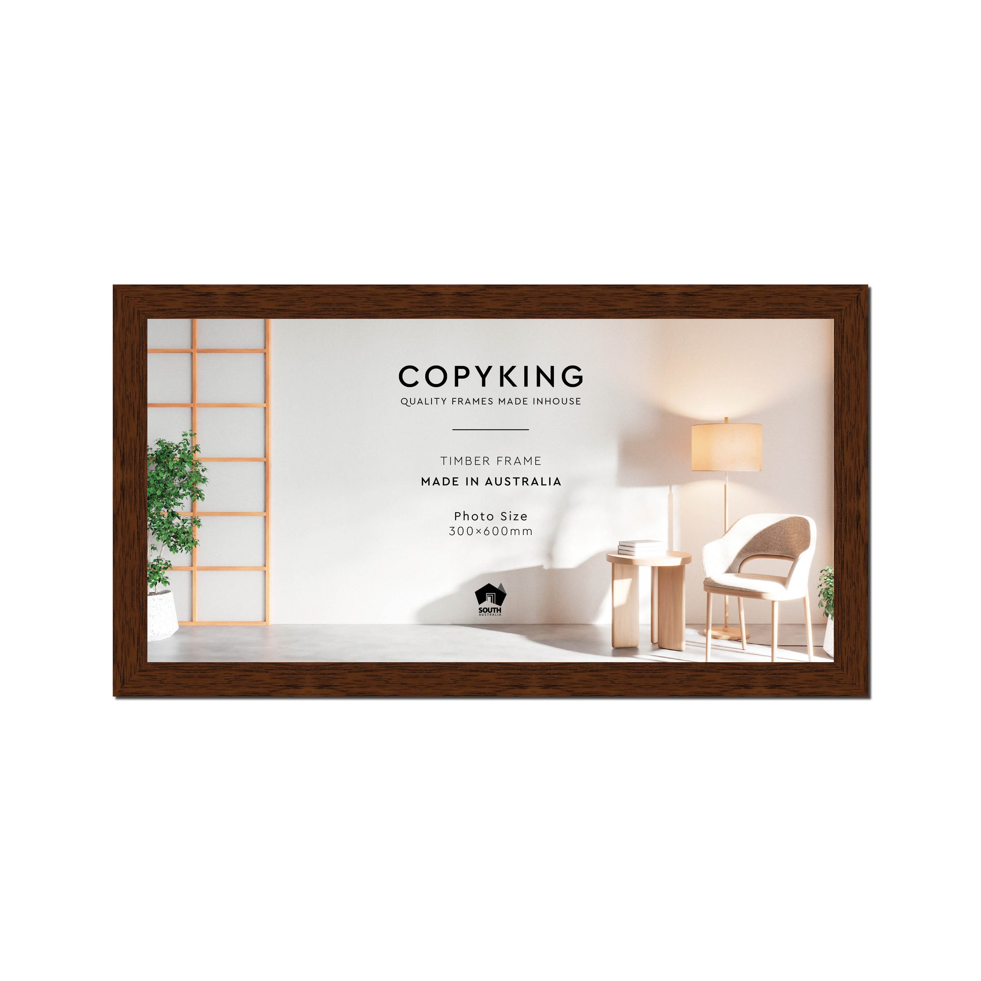 Prime Teak 30mm Wood Panoramic Photo Frame - 30cm x 60cm