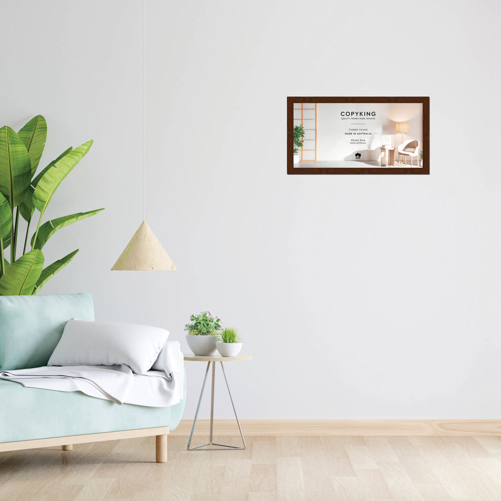 Prime Teak 30mm Wood Panoramic Photo Frame - 30cm x 60cm