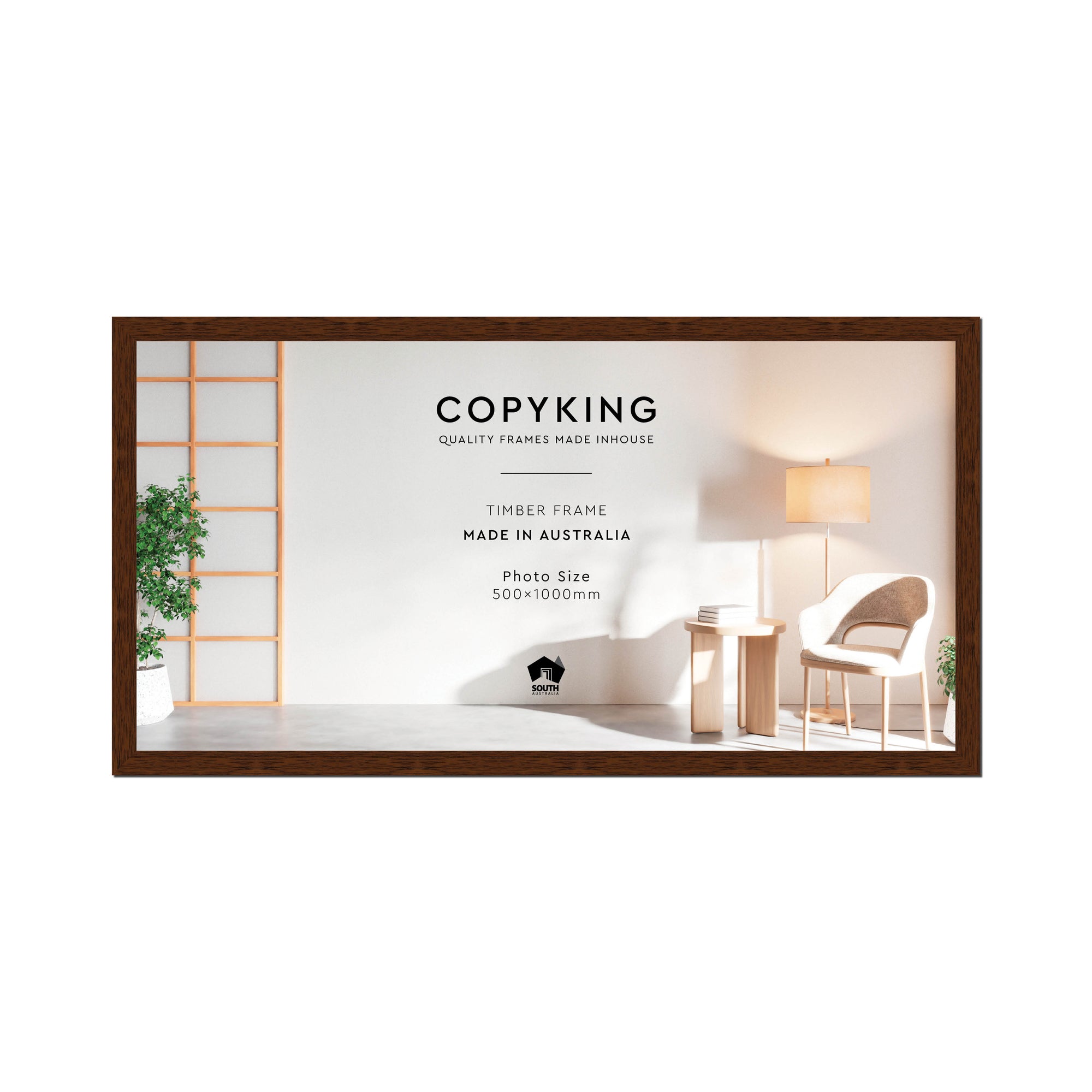 Prime Teak 30mm Wood Panoramic Photo Frame - 50cm x 100cm