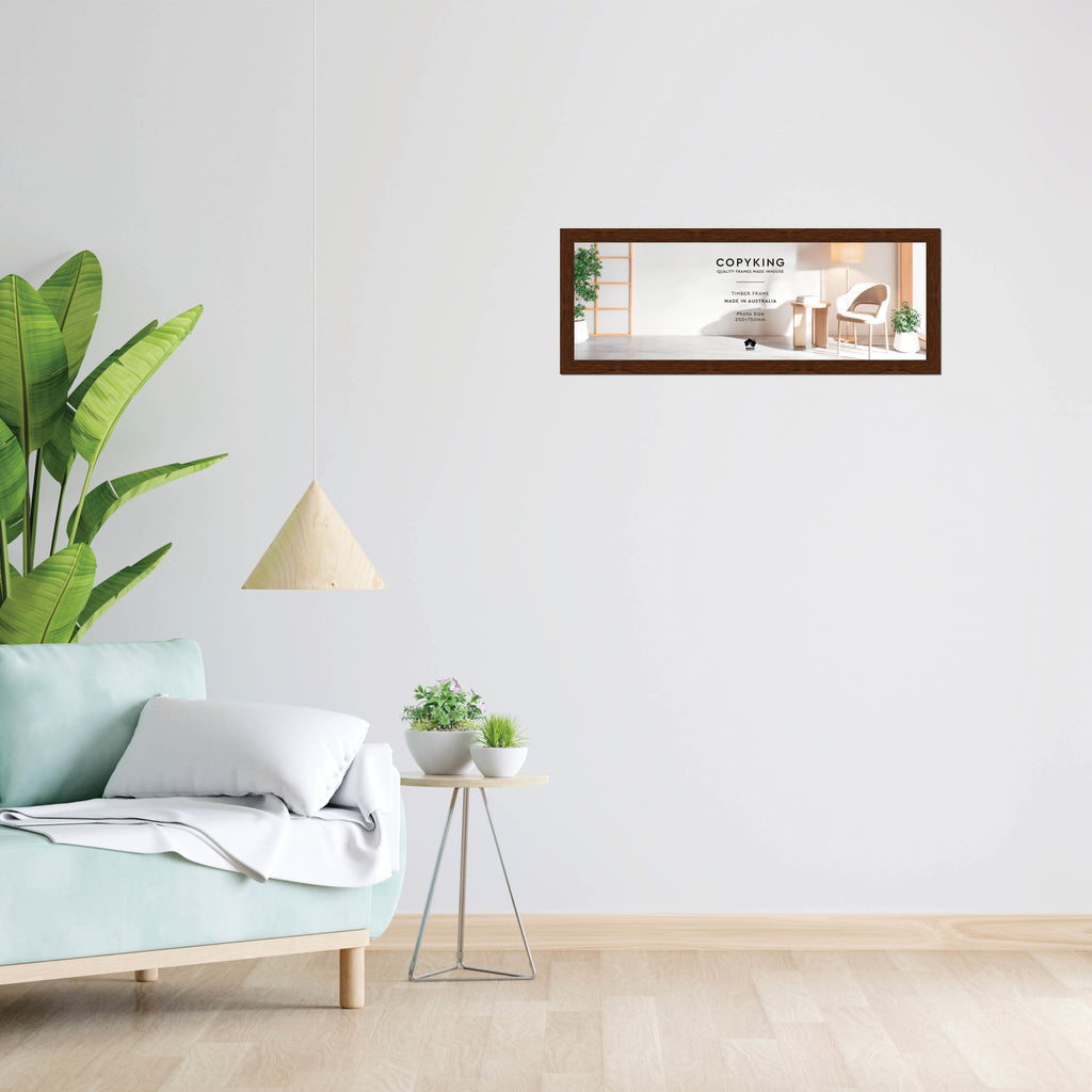 Prime Teak 30mm Wood Panoramic Photo Frame - 25cm x 75cm