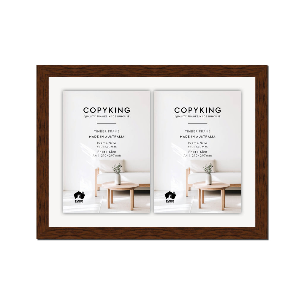 Prime Teak 30mm Wood Certificate Frame - 370mm x 510mm - 2 Certificates (A4)