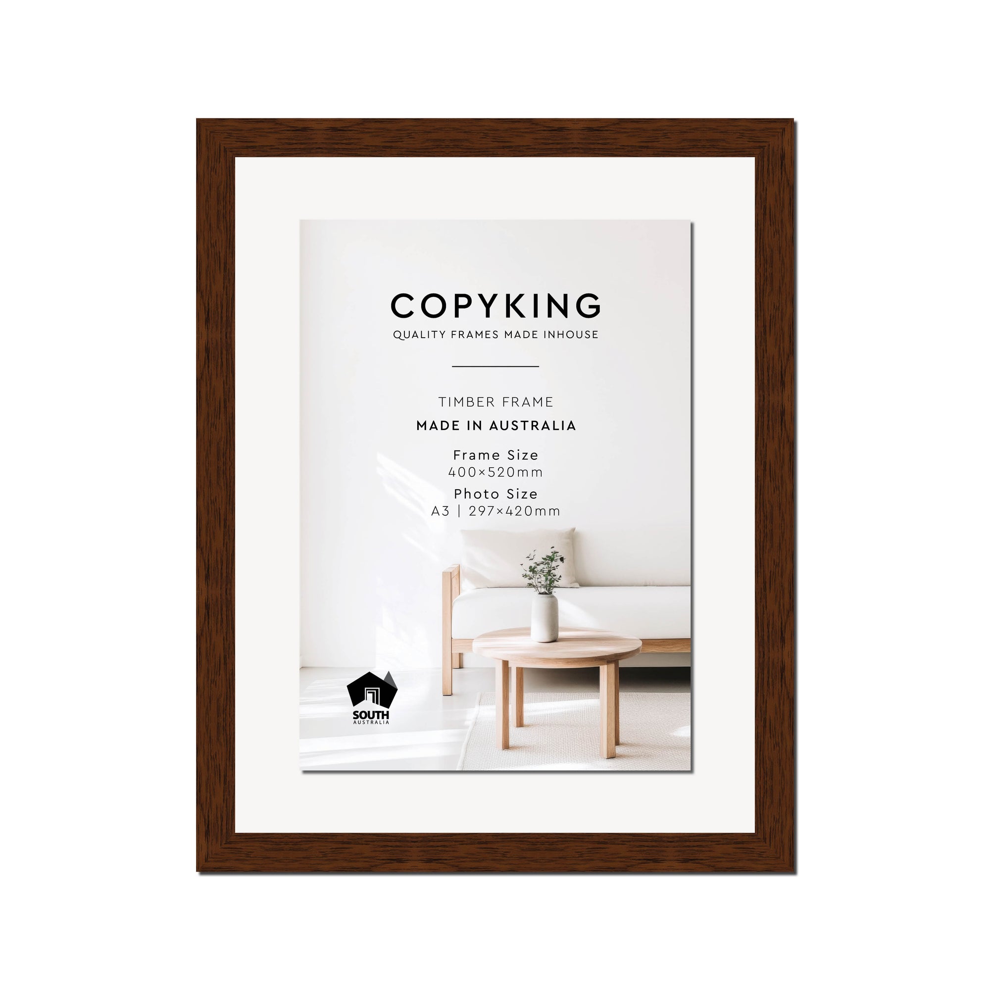 Prime Teak 30mm Wood Certificate Frame - 400mm x 520mm - 1 Certificates (A3)