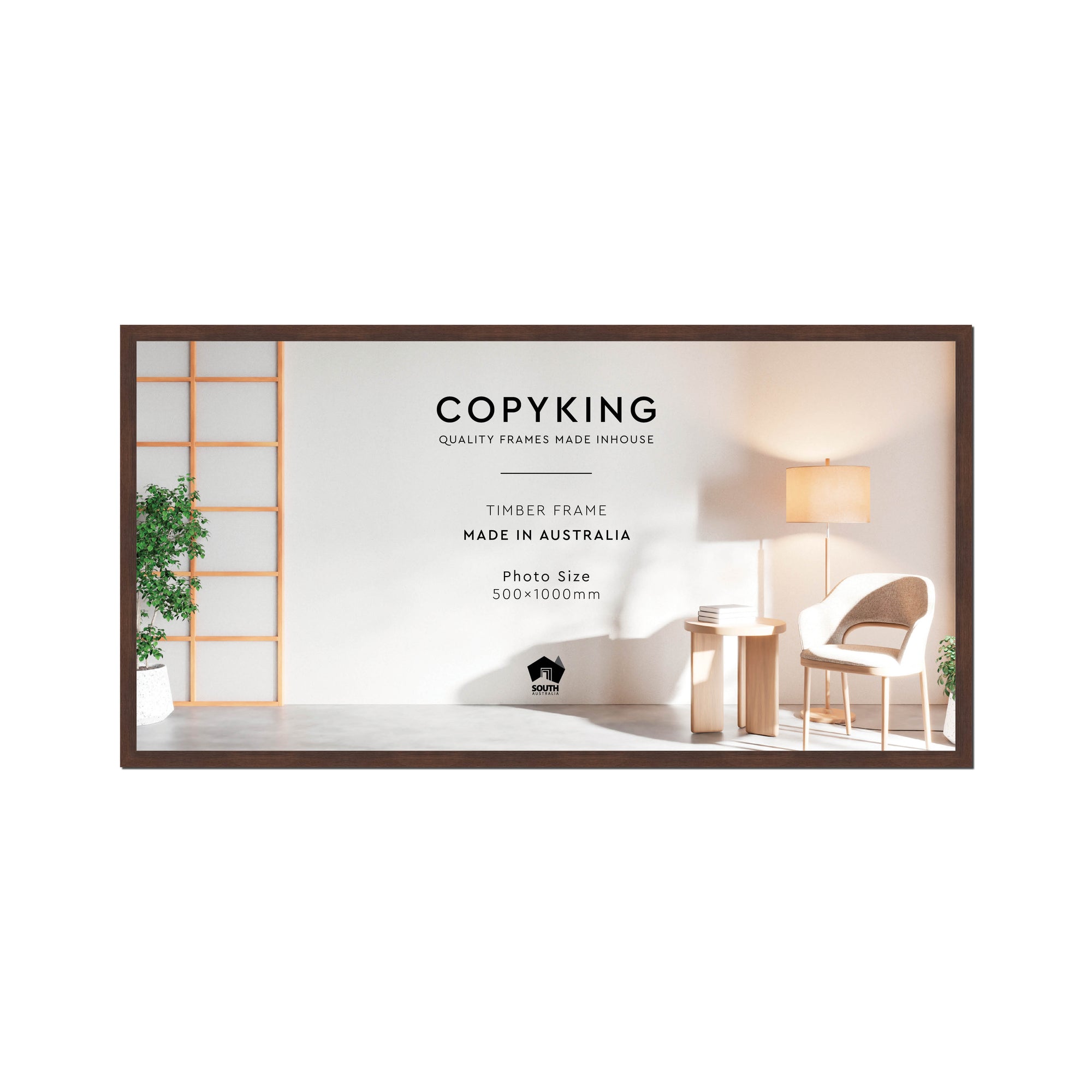 Prime Tobacco 20mm Wood Panoramic Photo Frame - 50cm x 100cm