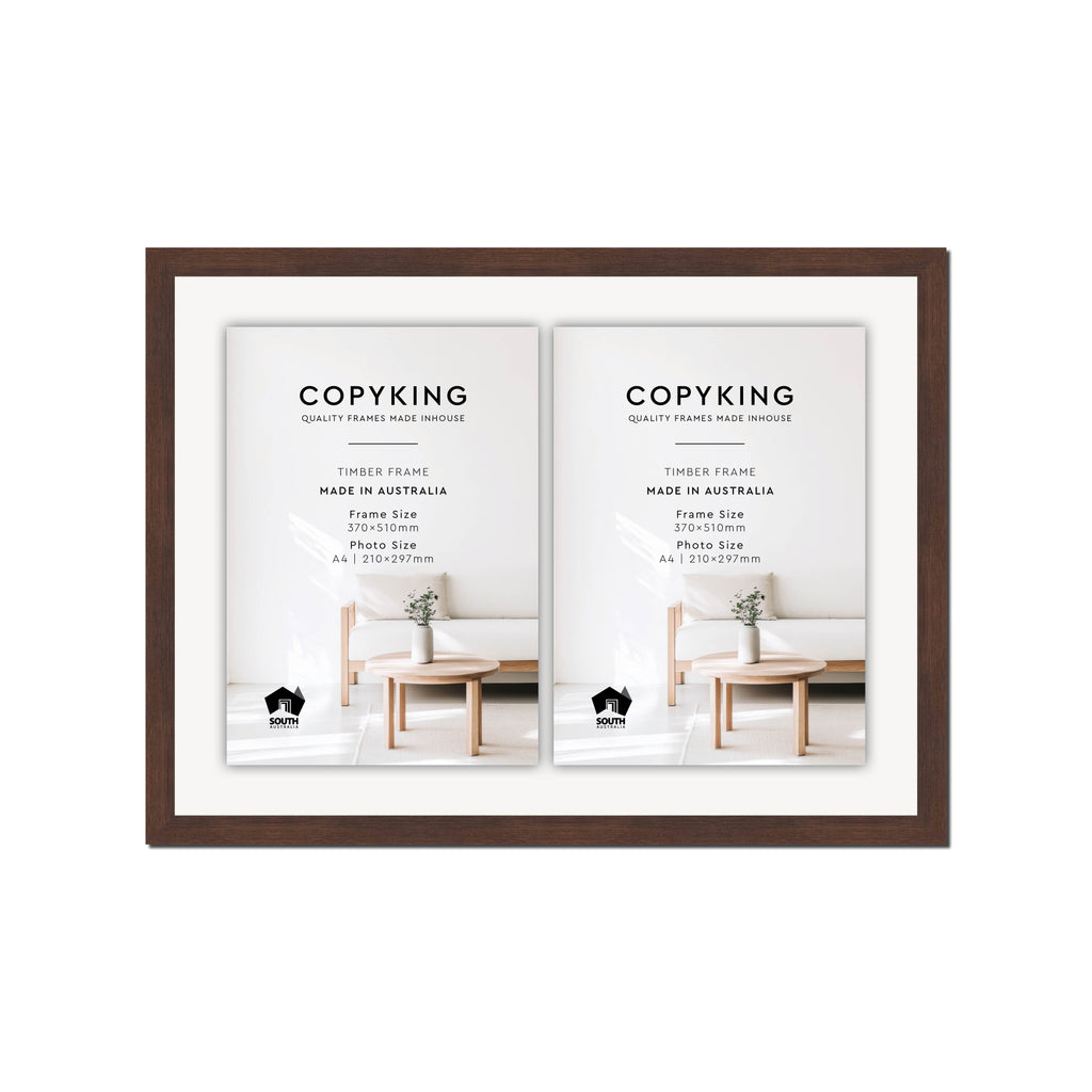 Prime Tobacco 20mm Wood Certificate Frame - 370mm x 510mm - 2 Certificates (A4)