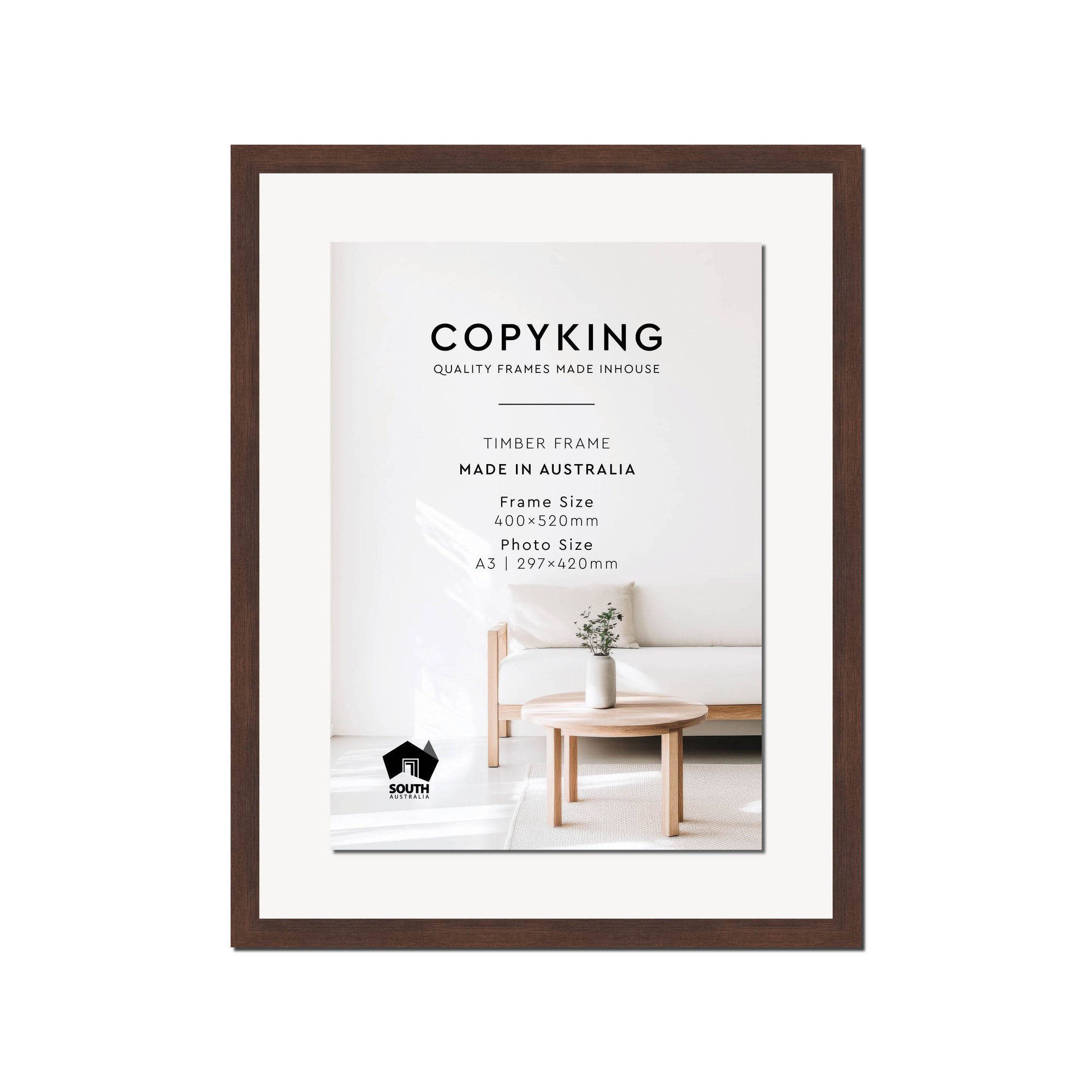 Prime Tobacco 20mm Wood Certificate Frame - 400mm x 520mm - 1 Certificates (A3)