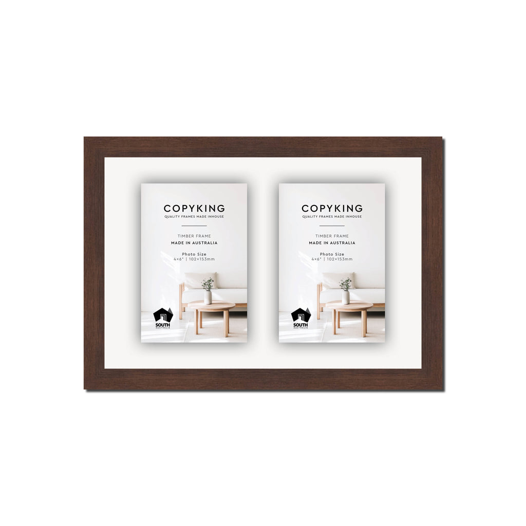 Prime Tobacco 20mm Wood Collage Photo Frame - 8" x 12" - 2 Photos (4" x 6")