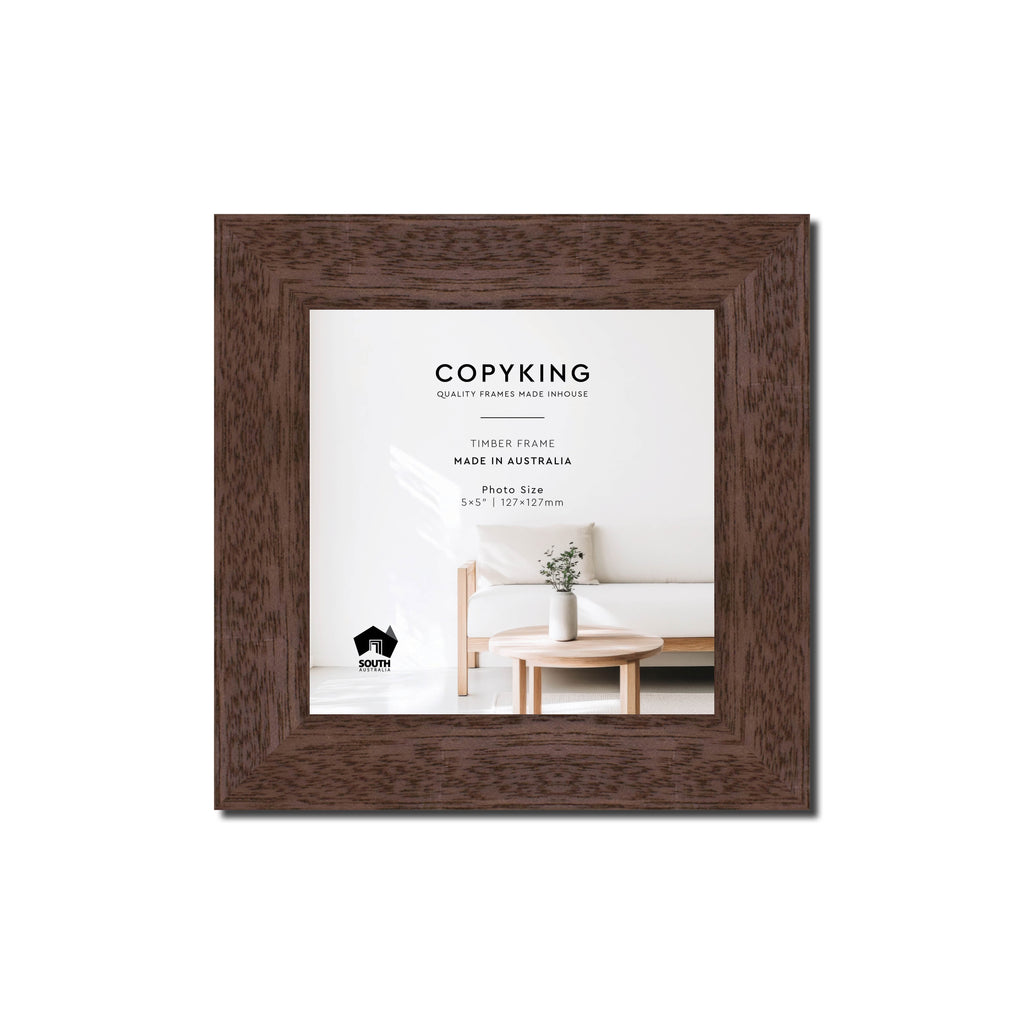 Prime Tobacco 30mm Wood Square Photo Frame - 5" x 5" (127mm x 127mm)
