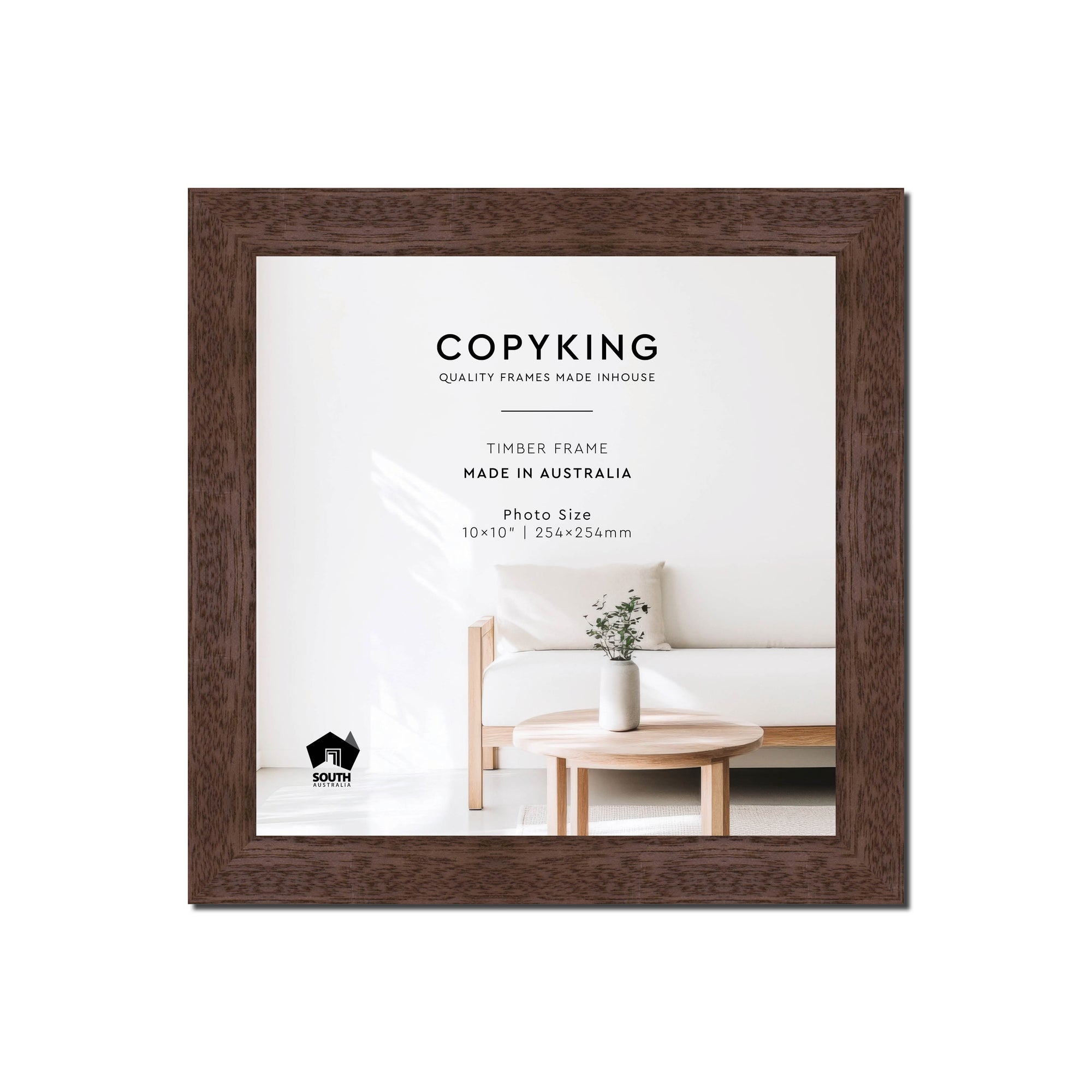 Prime Tobacco 30mm Wood Square Photo Frame - 10" x 10" (254mm x 254mm)