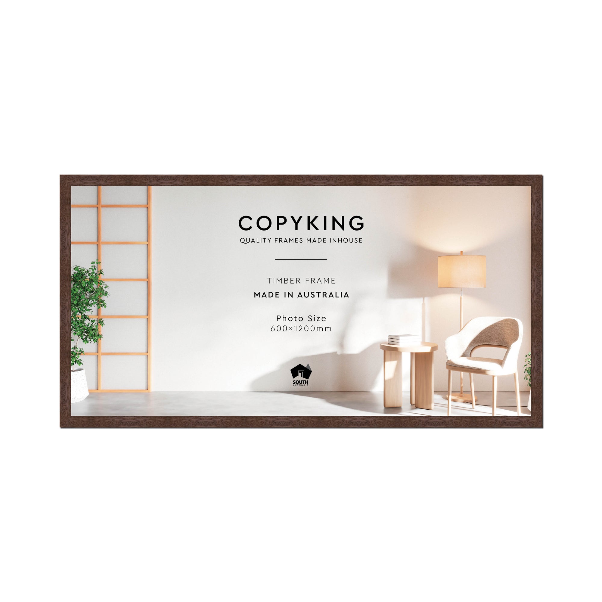 Prime Tobacco 30mm Wood Panoramic Photo Frame - 60cm x 120cm