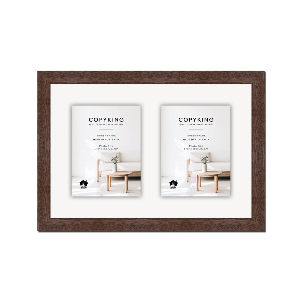 Prime Tobacco 30mm Wood Collage Photo Frame - 12" x 18" - 2 Photos (6" x 8")
