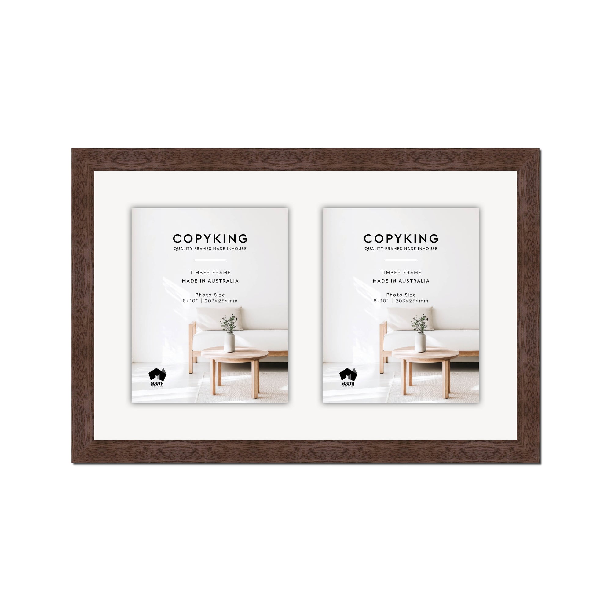 Prime Tobacco 30mm Wood Collage Photo Frame - 14" x 22" - 2 Photos (8" x 10")