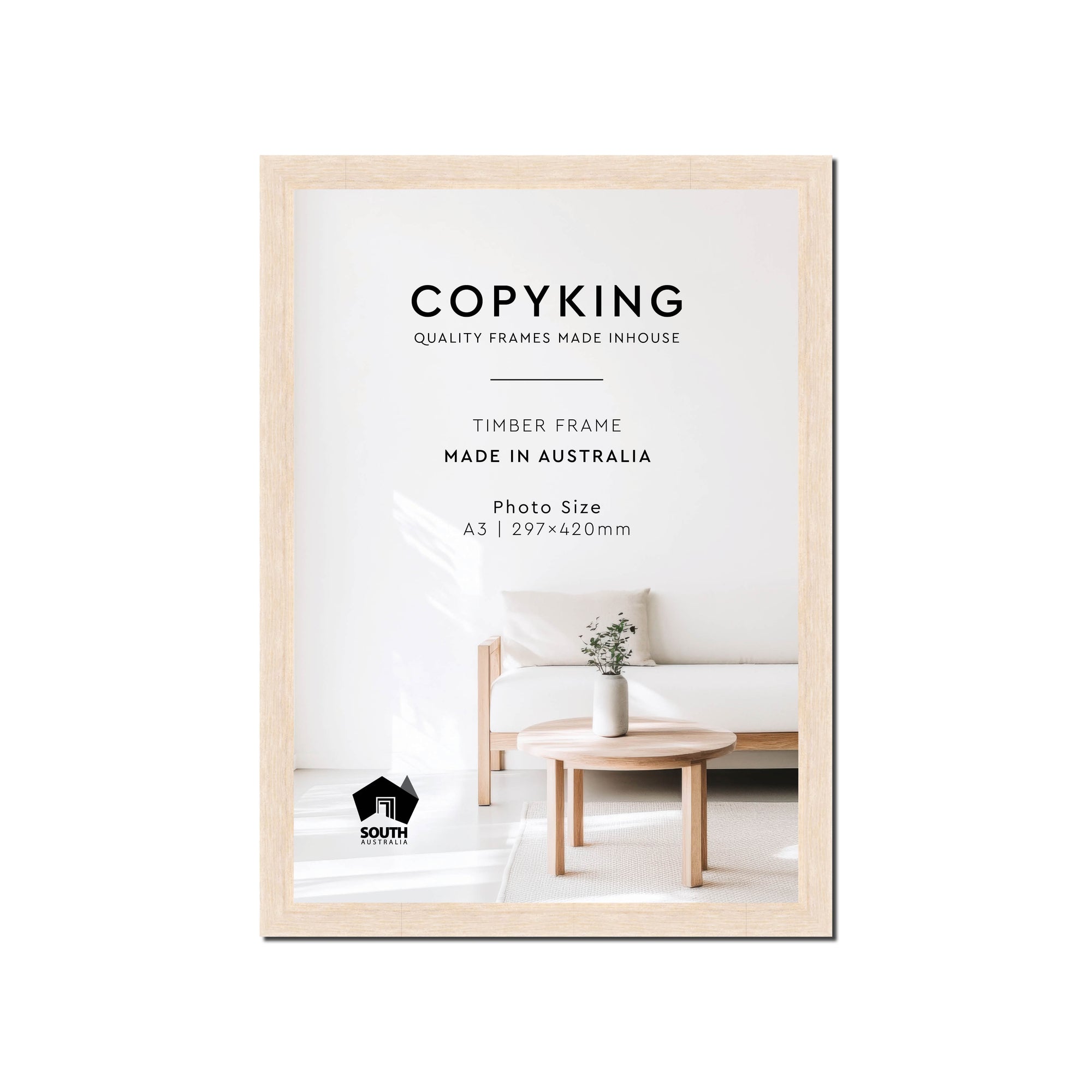 Prime White 20mm Wood Poster Frame - A3 (297mm x 420mm)