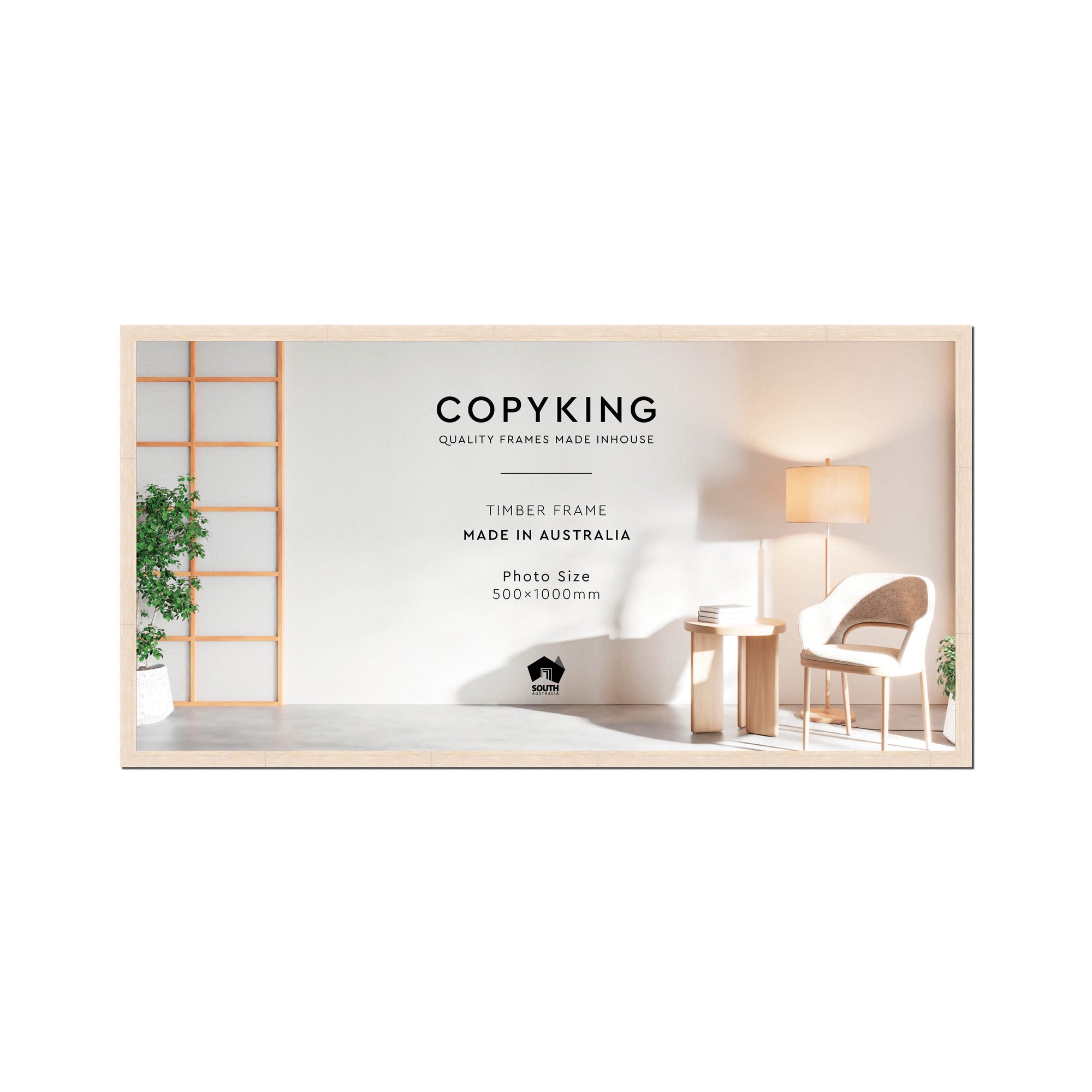 Prime White 20mm Wood Panoramic Photo Frame - 50cm x 100cm