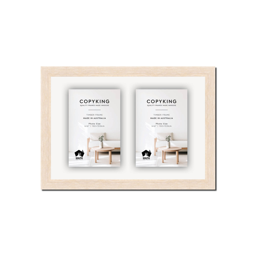 Prime White 20mm Wood Collage Photo Frame - 8" x 12" - 2 Photos (4" x 6")