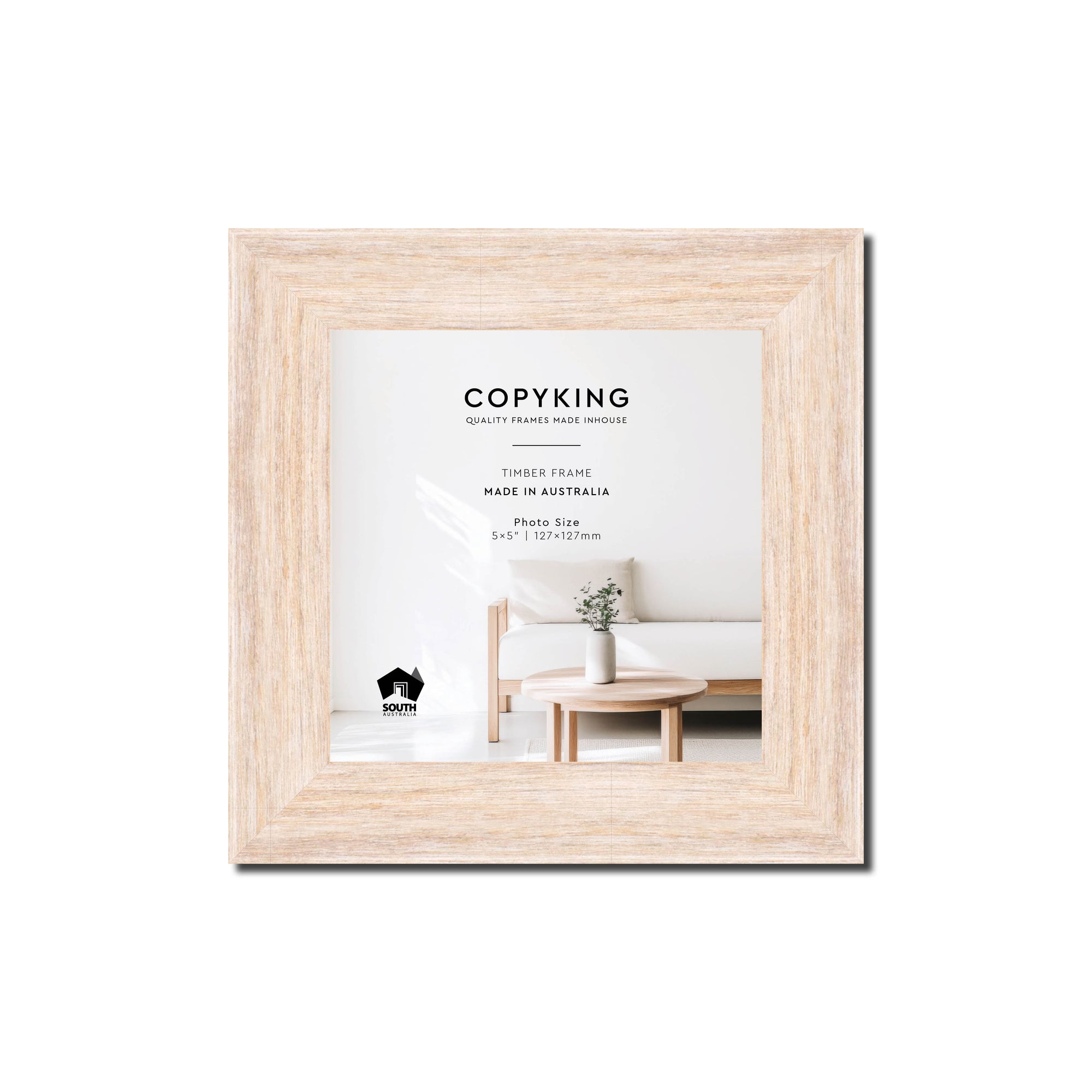 Prime White 30mm Wood Square Photo Frame - 5" x 5" (127mm x 127mm)
