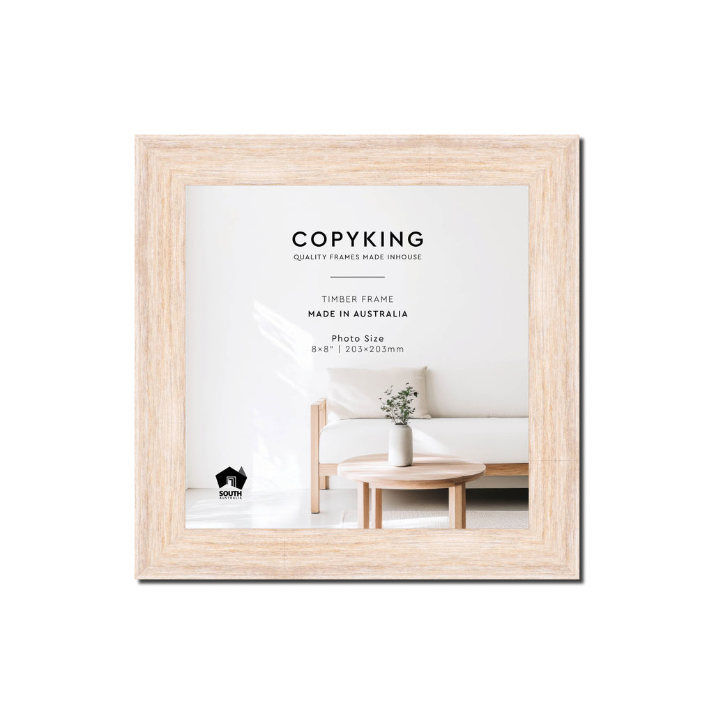 Prime White 30mm Wood Square Photo Frame - 8" x 8" (203mm x 203mm)