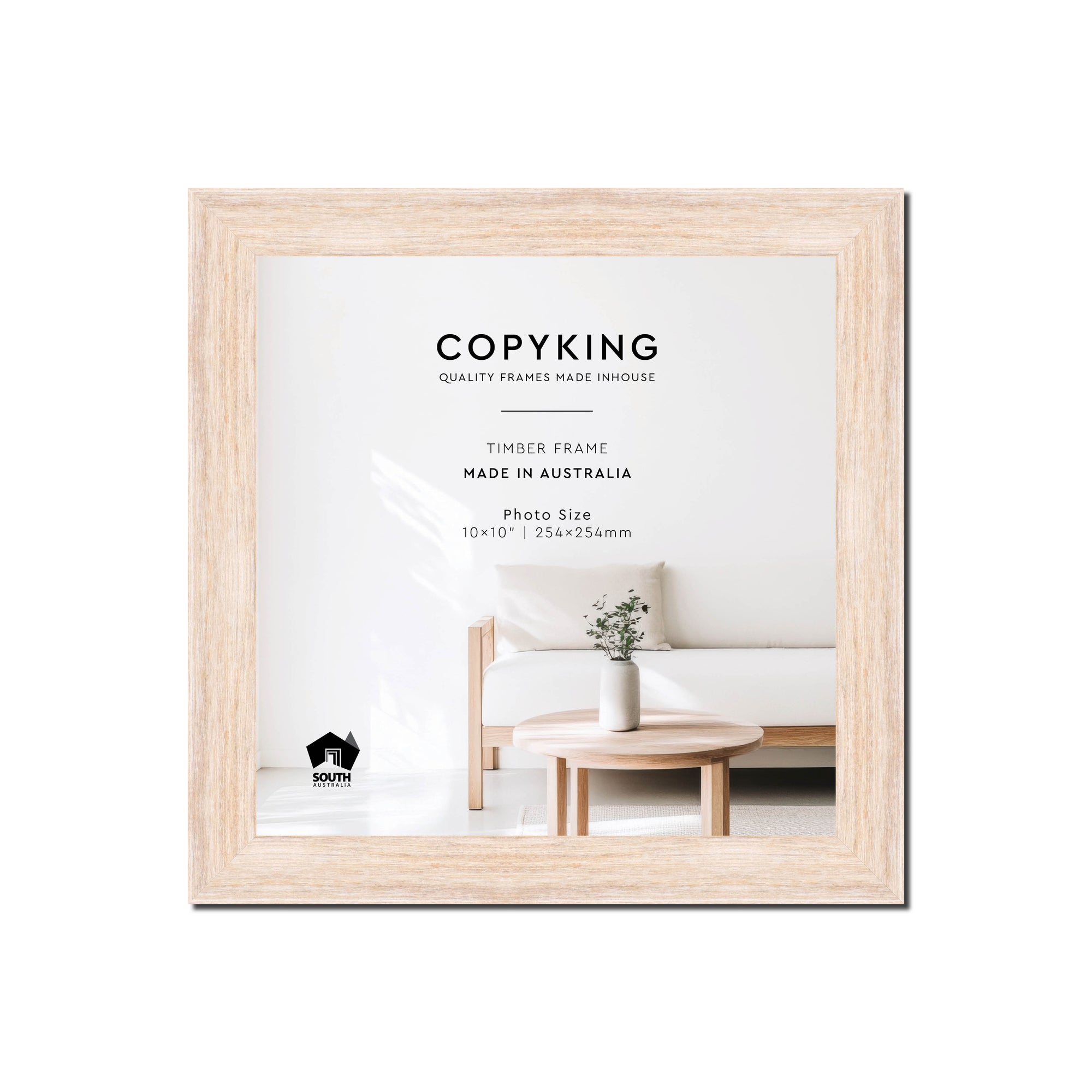 Prime White 30mm Wood Square Photo Frame - 10" x 10" (254mm x 254mm)