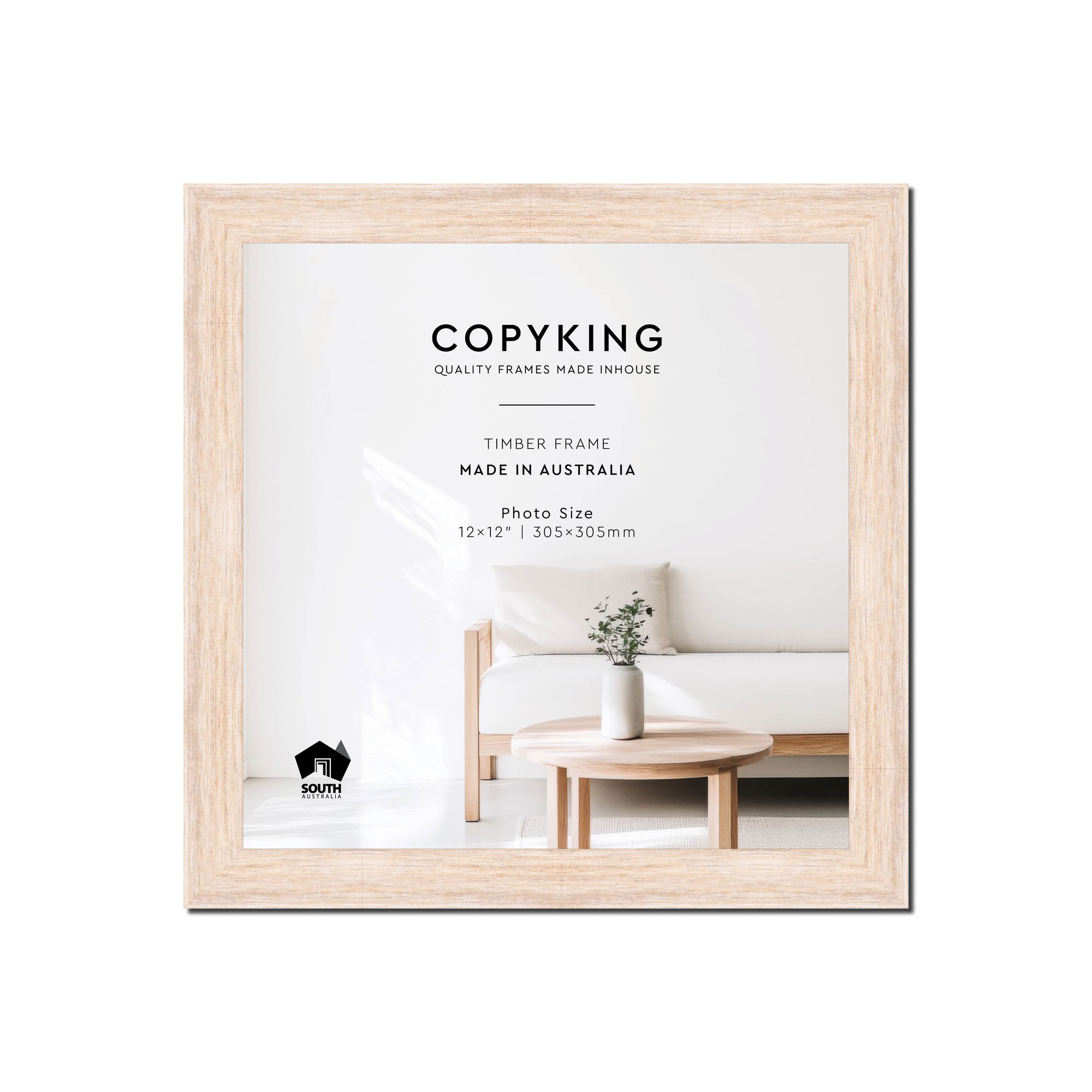 Prime White 30mm Wood Square Photo Frame - 12" x 12" (305mm x 305mm)