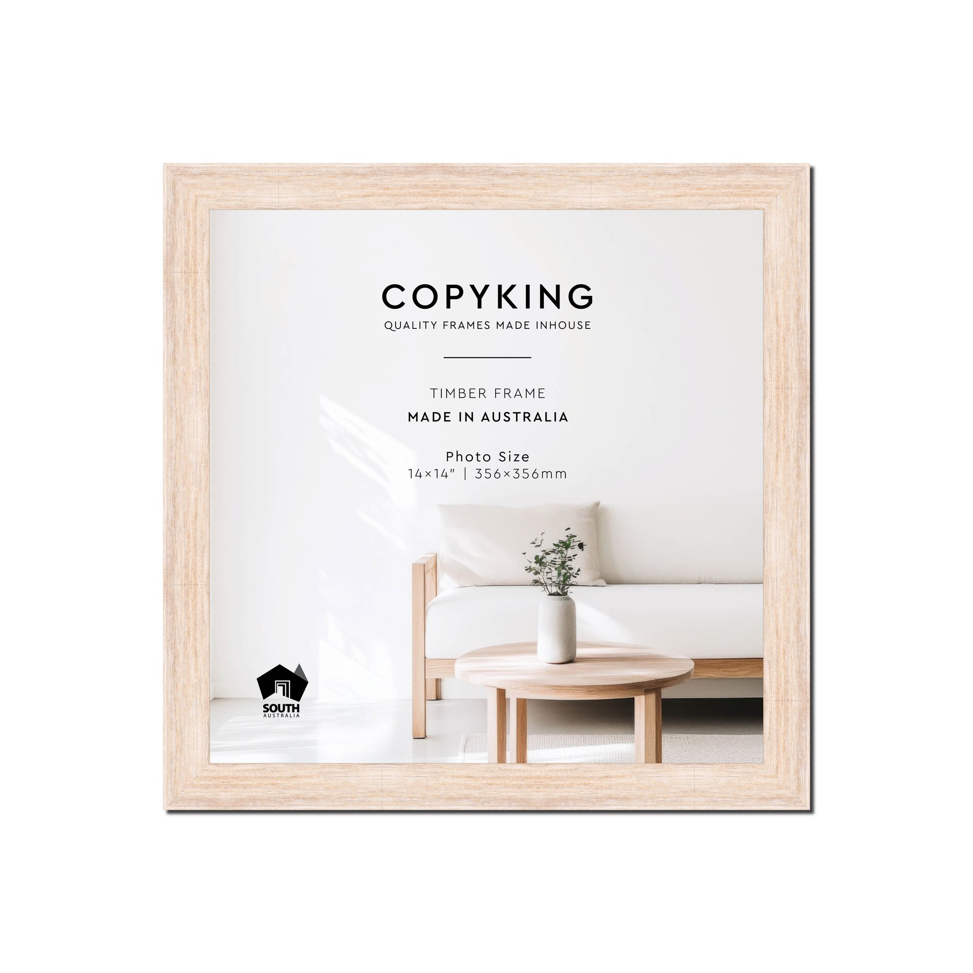 Prime White 30mm Wood Square Photo Frame - 14" x 14" (356mm x 356mm)