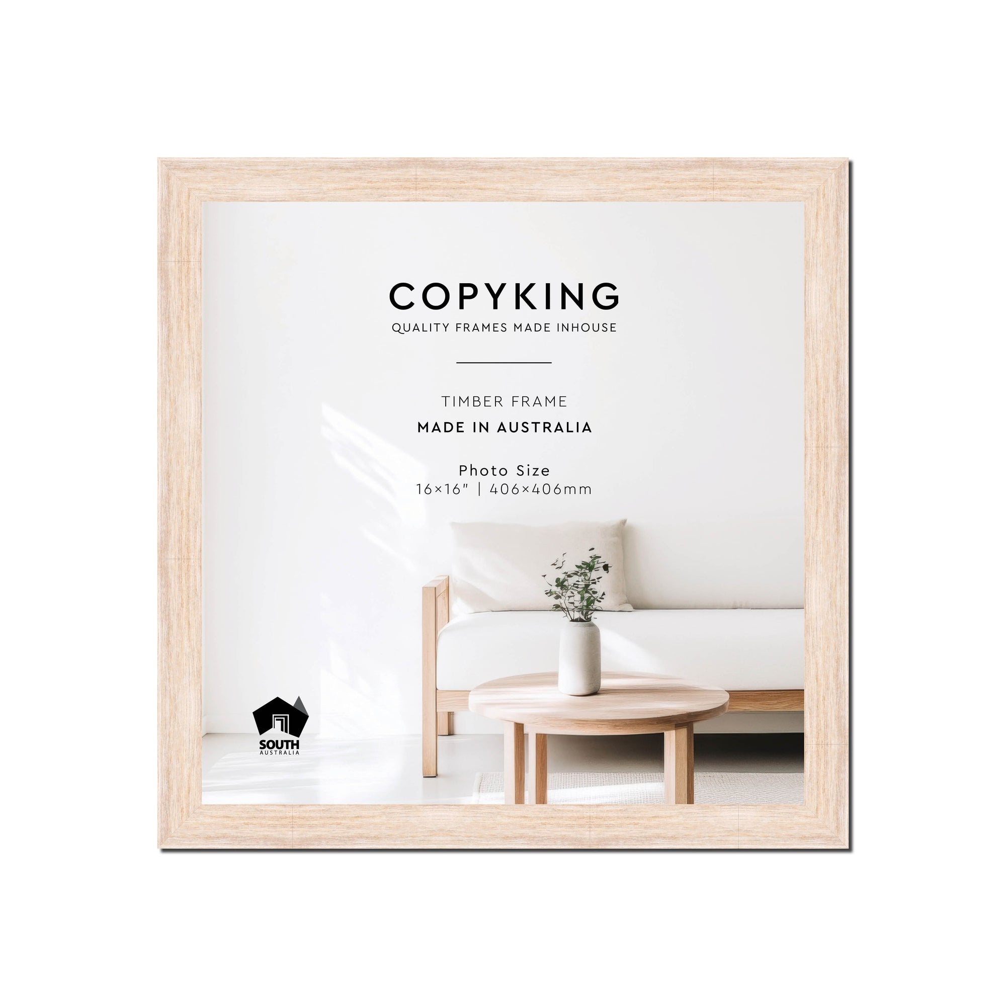 Prime White 30mm Wood Square Photo Frame - 16" x 16" (406mm x 406mm)