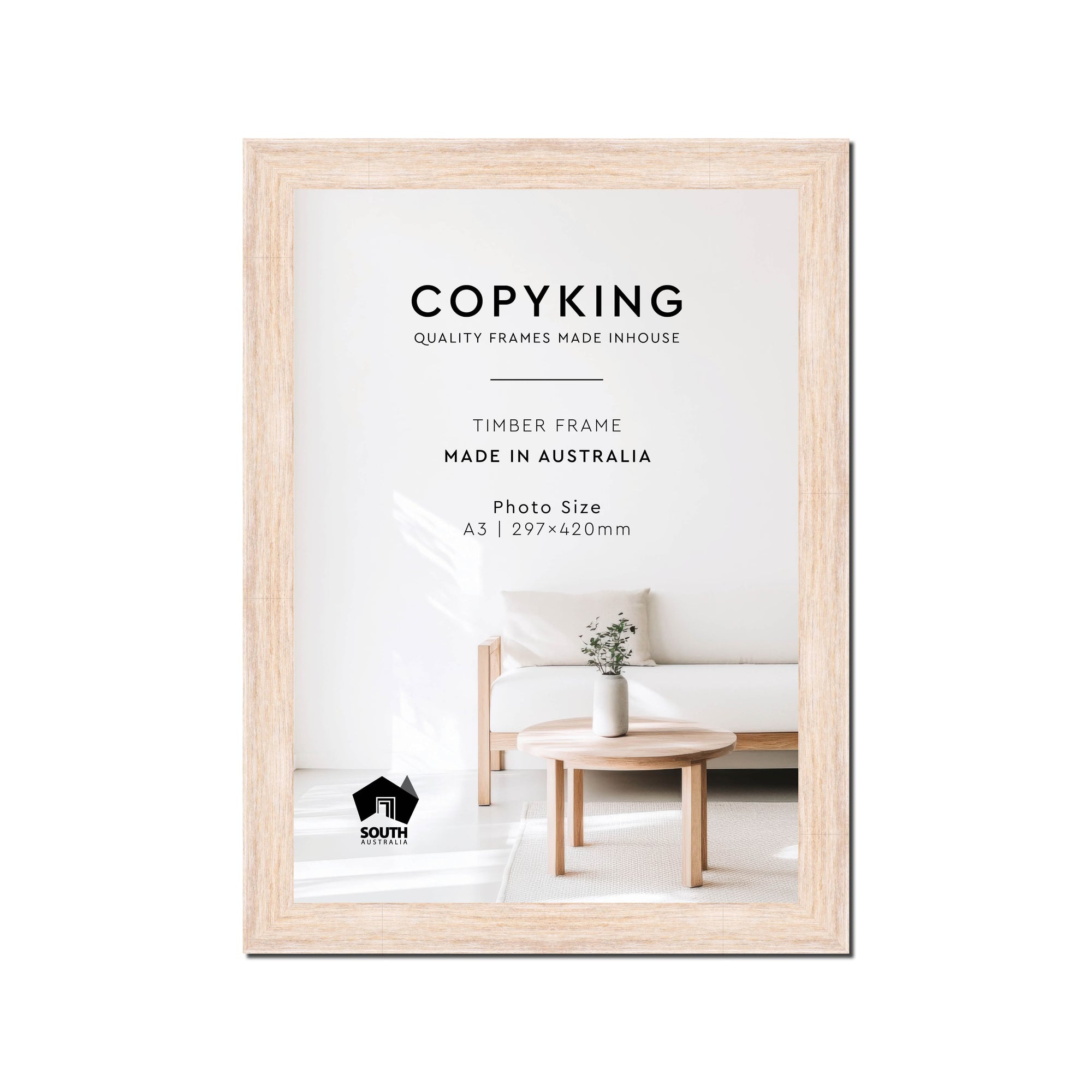 Prime White 30mm Wood Poster Frame - A3 (297mm x 420mm)