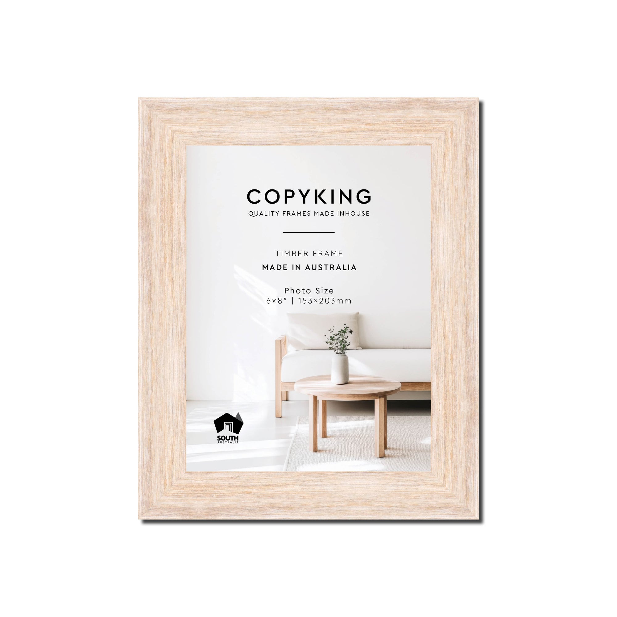 Prime White 30mm Wood Photo Frame - 6" x 8" (153mm x 203mm)