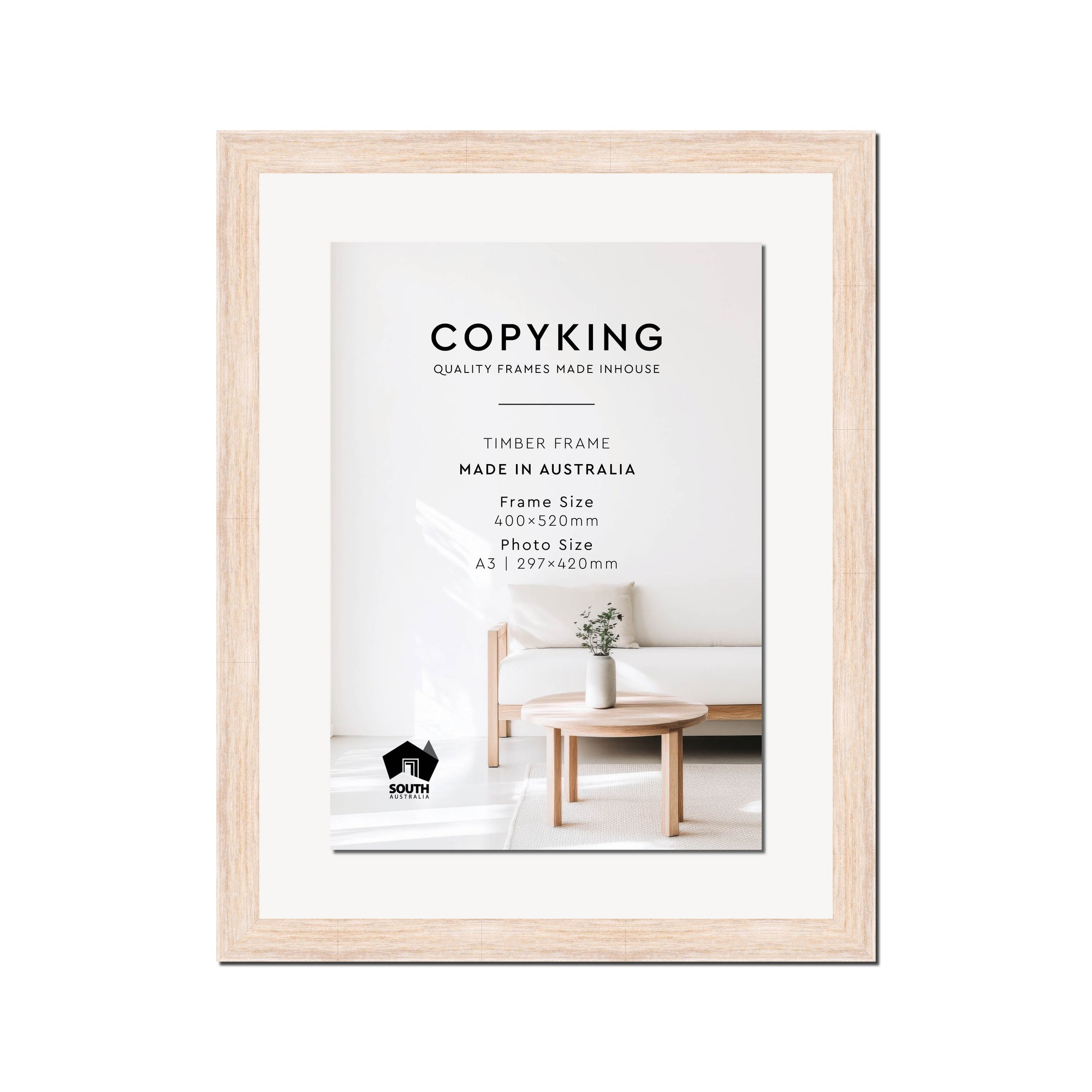 Prime White 30mm Wood Certificate Frame - 400mm x 520mm - 1 Certificates (A3)