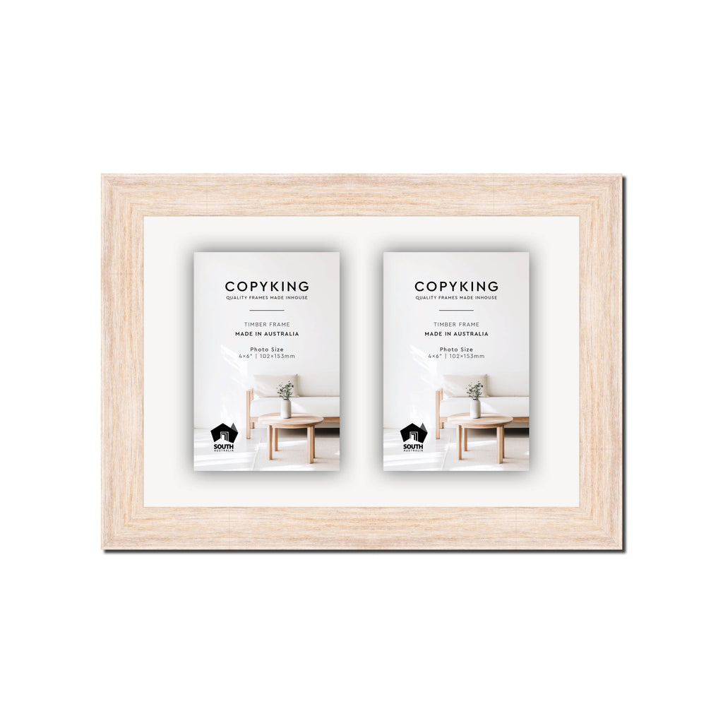 Prime White 30mm Wood Collage Photo Frame - 8" x 12" - 2 Photos (4" x 6")