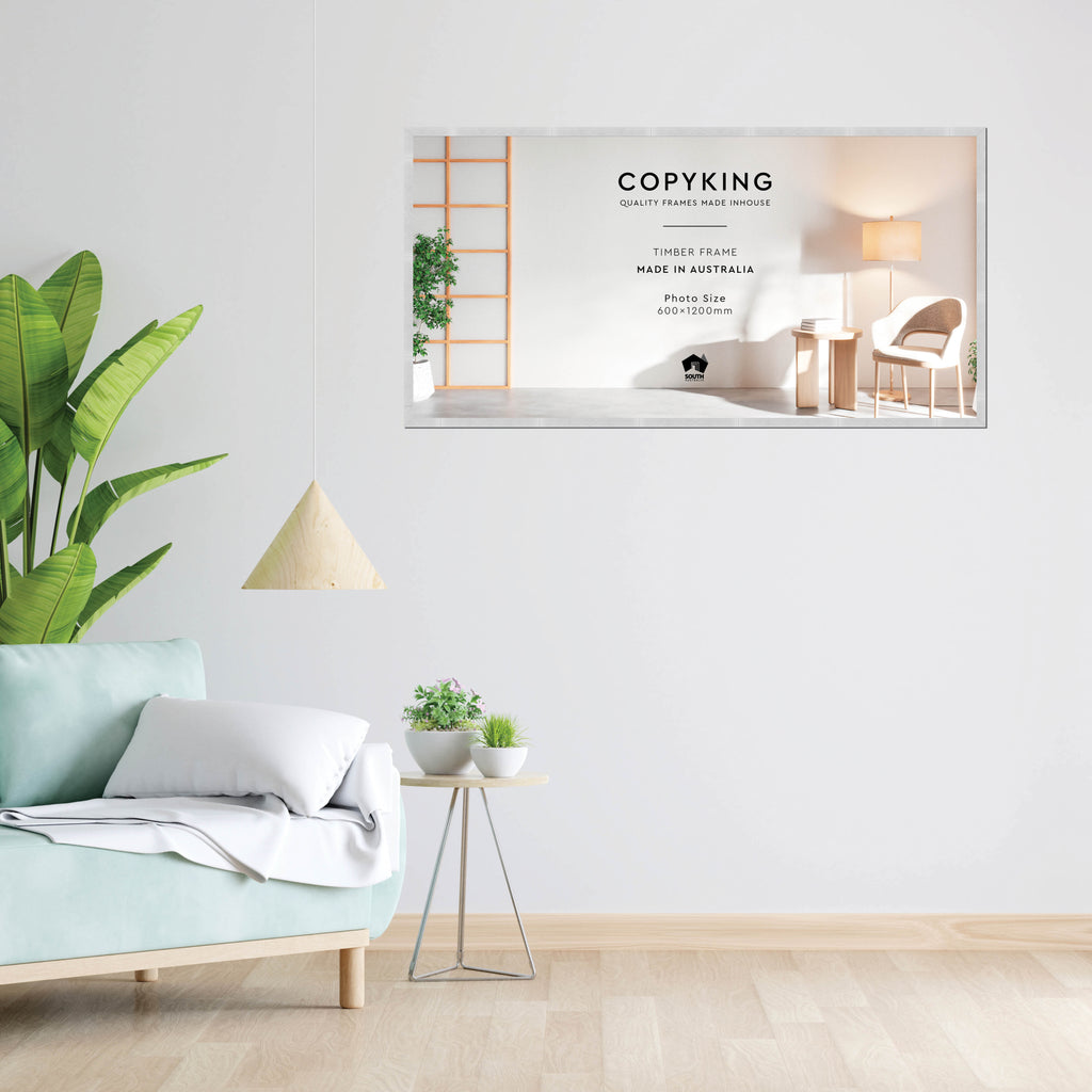 Silver Crosshatch 20mm Wood Panoramic Photo Frame - 60cm x 120cm