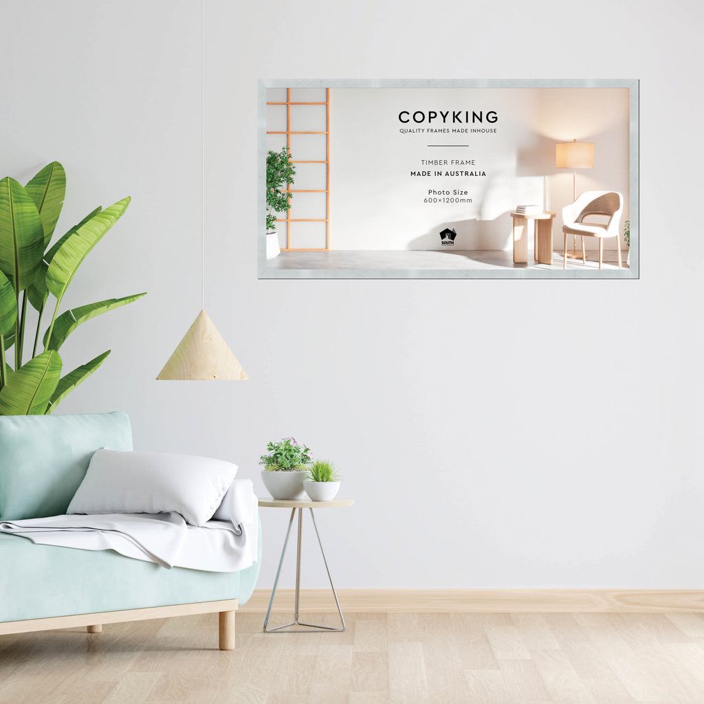 Silver Crosshatch 30mm Wood Panoramic Photo Frame - 60cm x 120cm