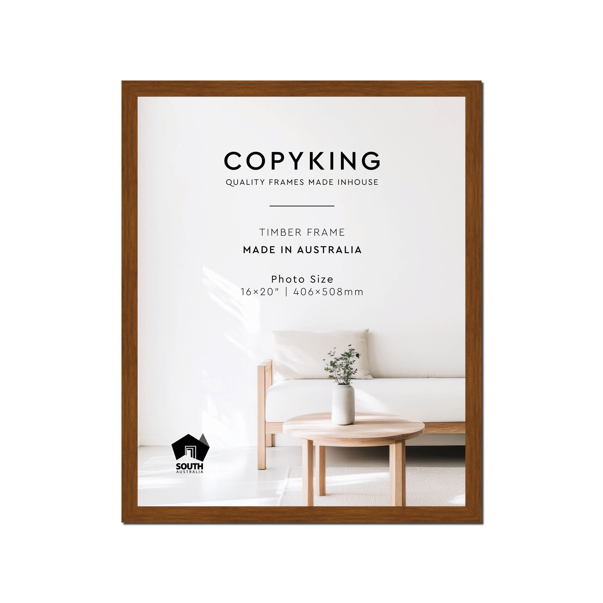 Teak 20mm Wood Photo Frame - 16" x 20" (406mm x 508mm)