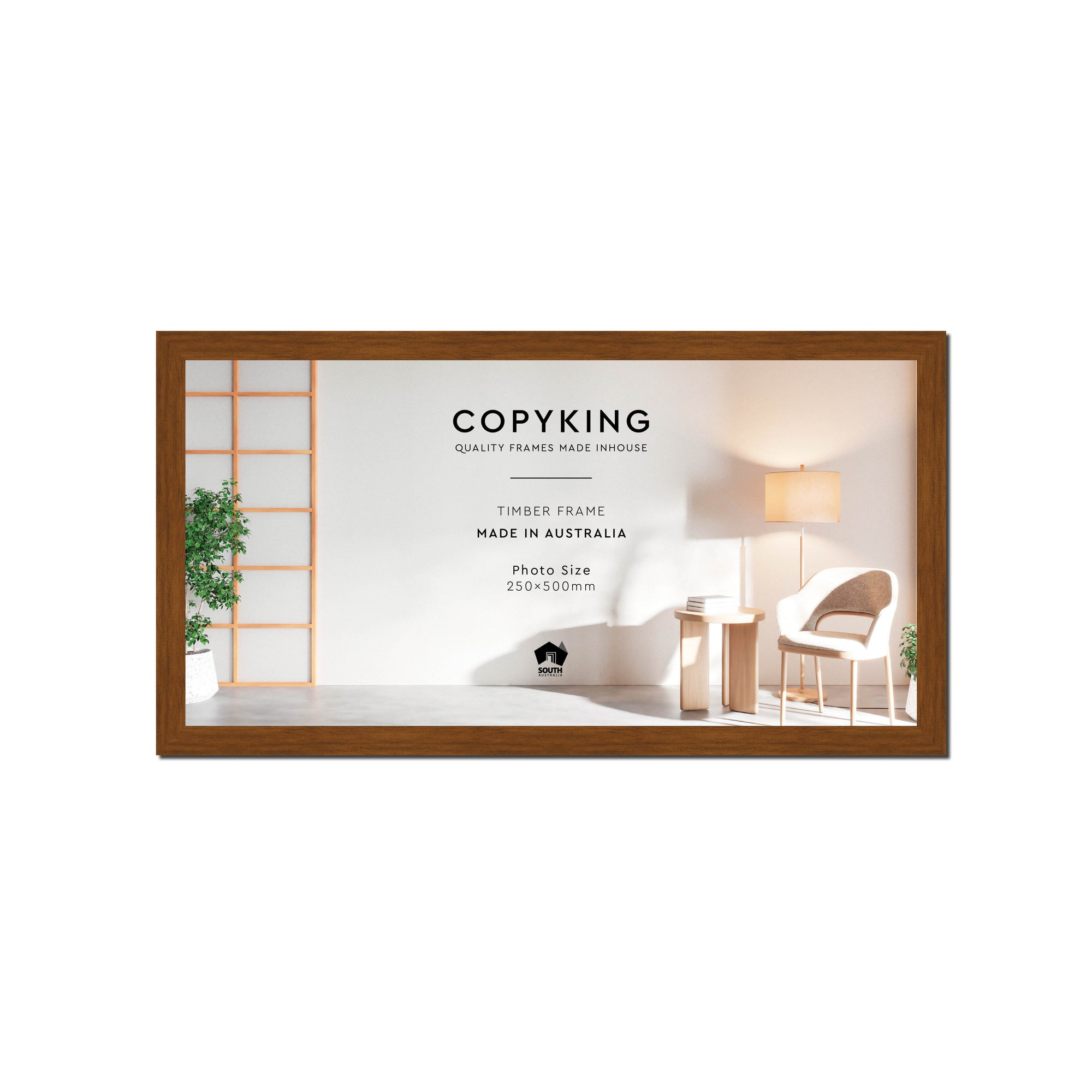 Teak 20mm Wood Panoramic Photo Frame - 25cm x 50cm