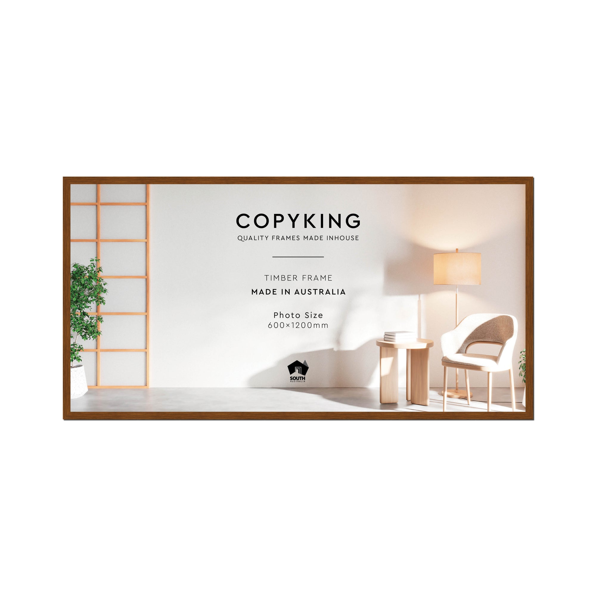 Teak 20mm Wood Panoramic Photo Frame - 60cm x 120cm