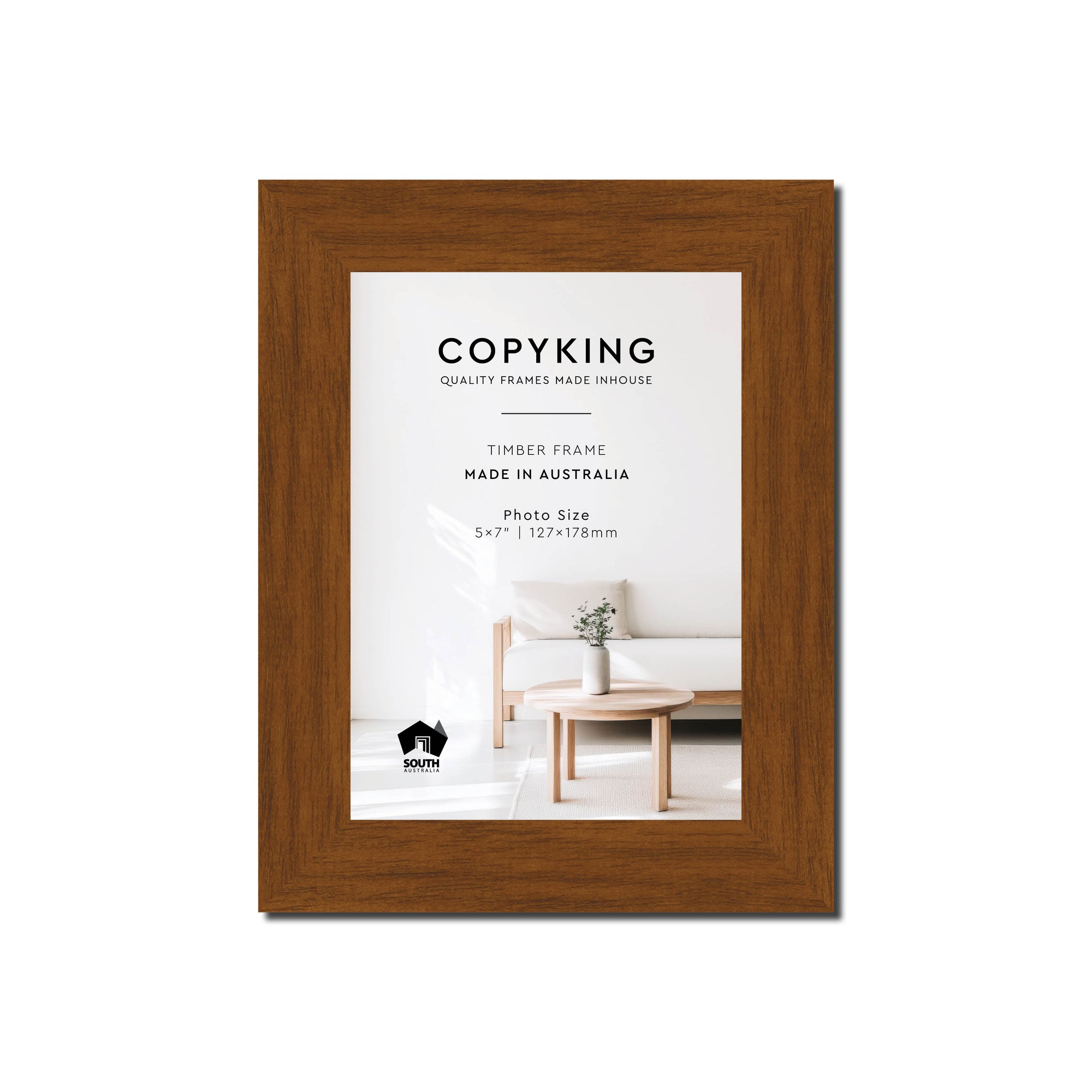 Teak 30mm Wood Photo Frame - 5" x 7" (127mm x 178mm)