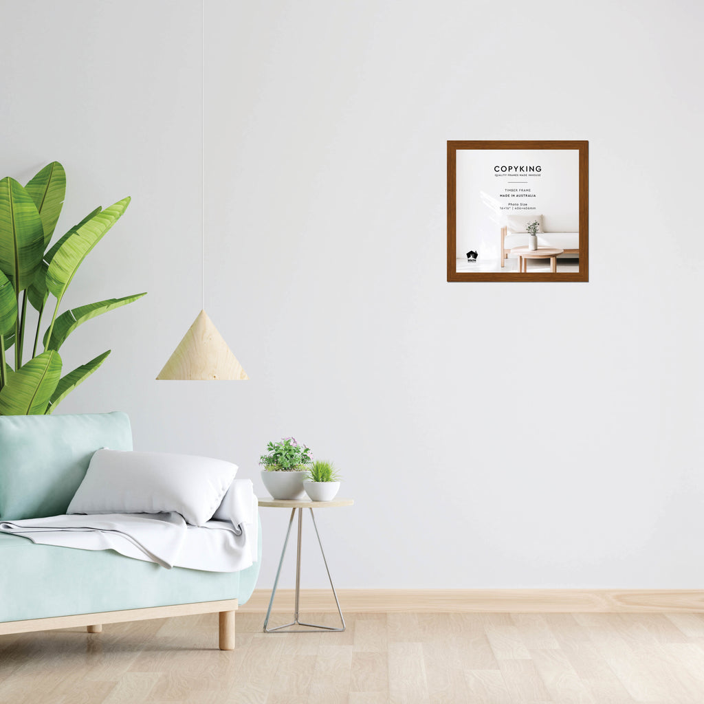 Teak 30mm Wood Square Photo Frame - 16" x 16" (406mm x 406mm)